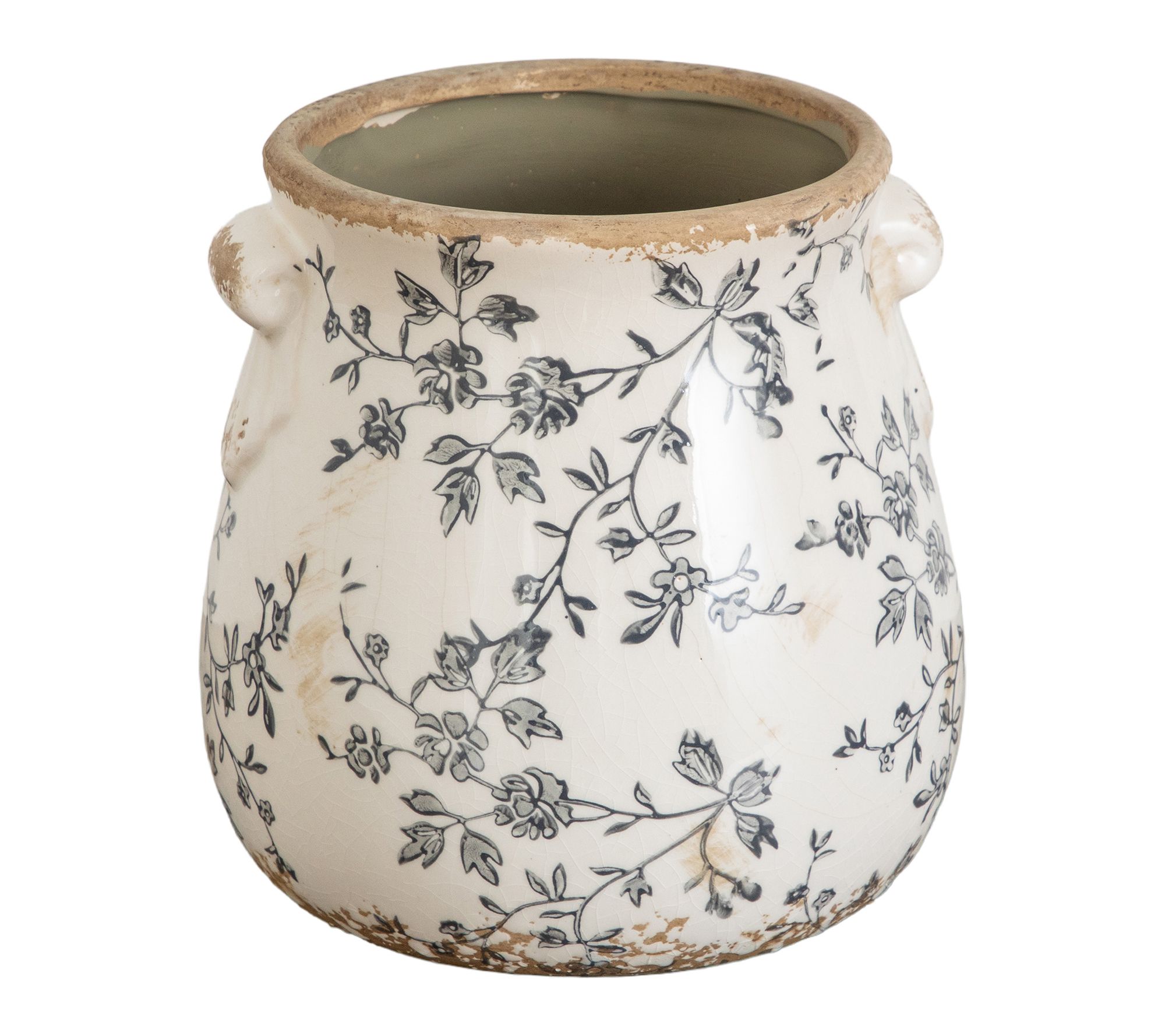 6.5-in Ceramic Green Print Vase by Nearly Natural