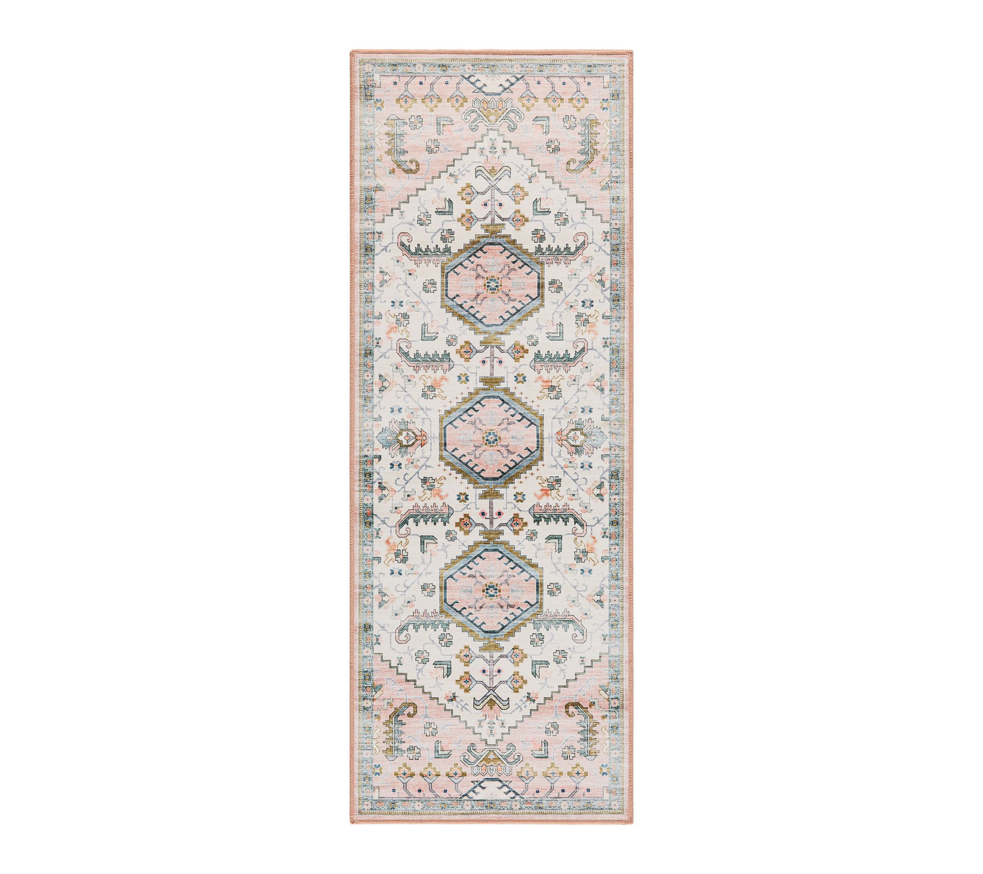 Everwash Haven Modern Medallion 2x7 Washable Runner Rug