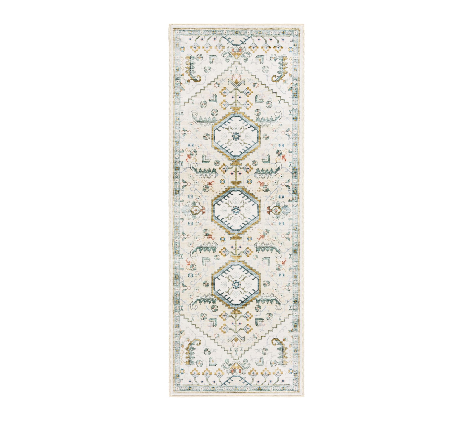 Everwash Haven Modern Medallion 2x7 Washable Runner Rug