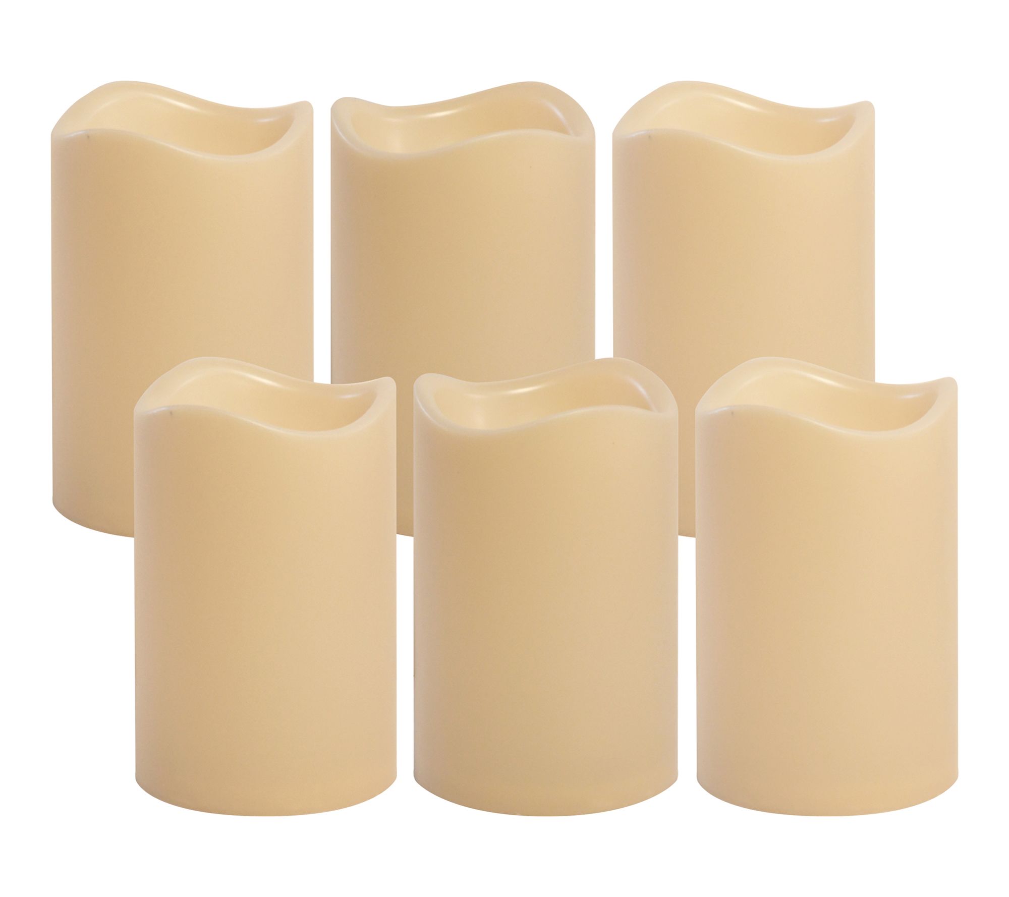LumaBase Battery-Operated LED Pillar Candles- Set of 6