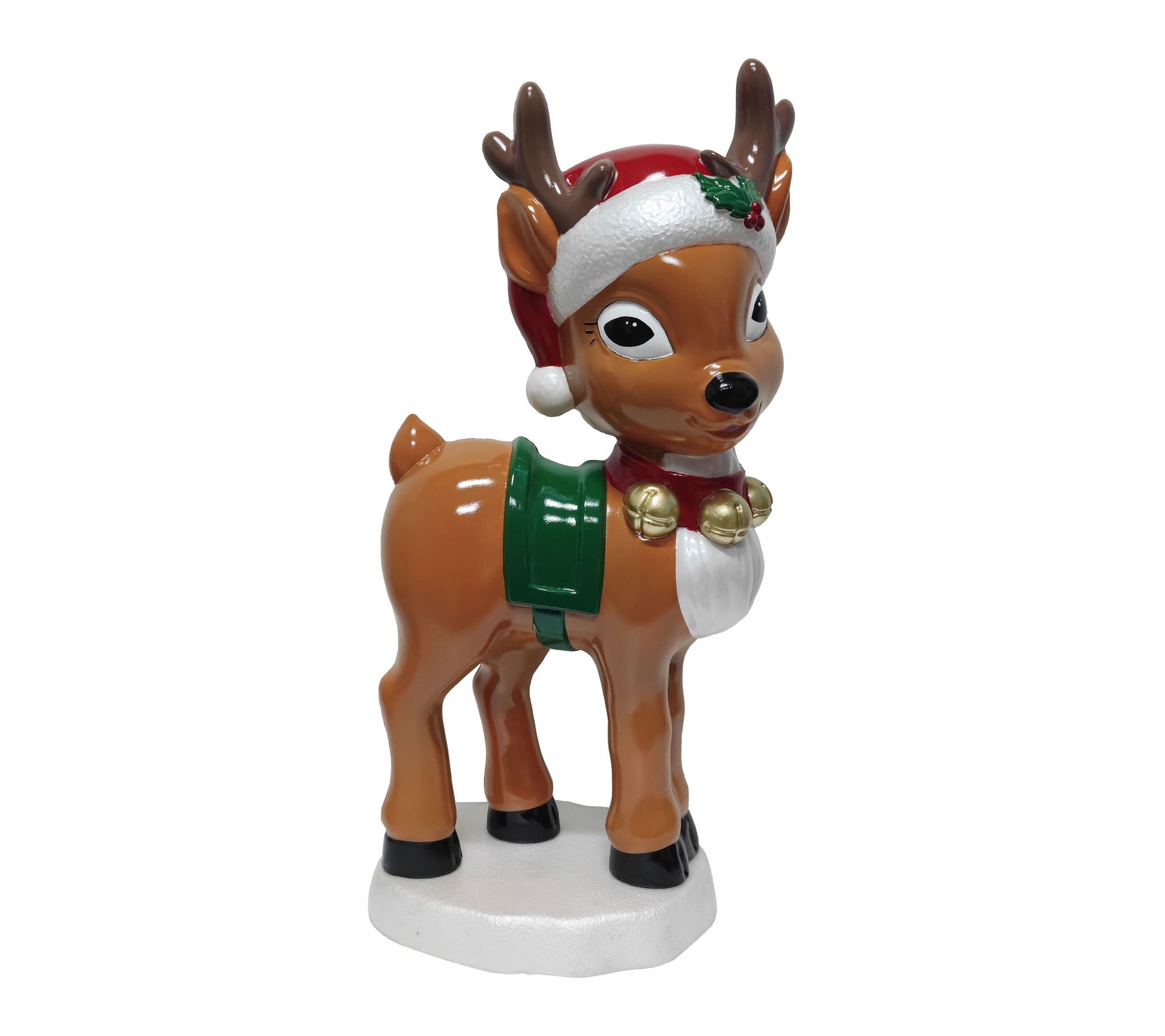 Fraser Hill Farm 28" Reindeer with Santa Hat Blow Mold