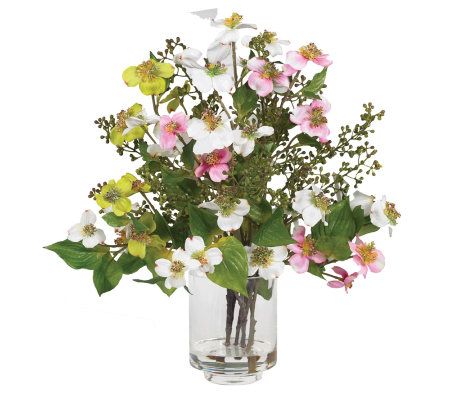 Dogwood Flower Arrangement by Nearly Natural