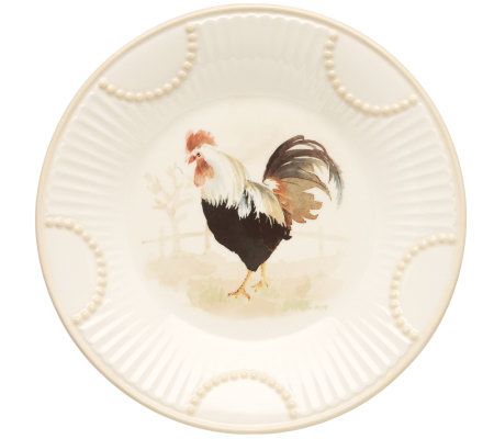 Lenox Butler S Pantry Onyx Rooster Accent Plate Qvc Com