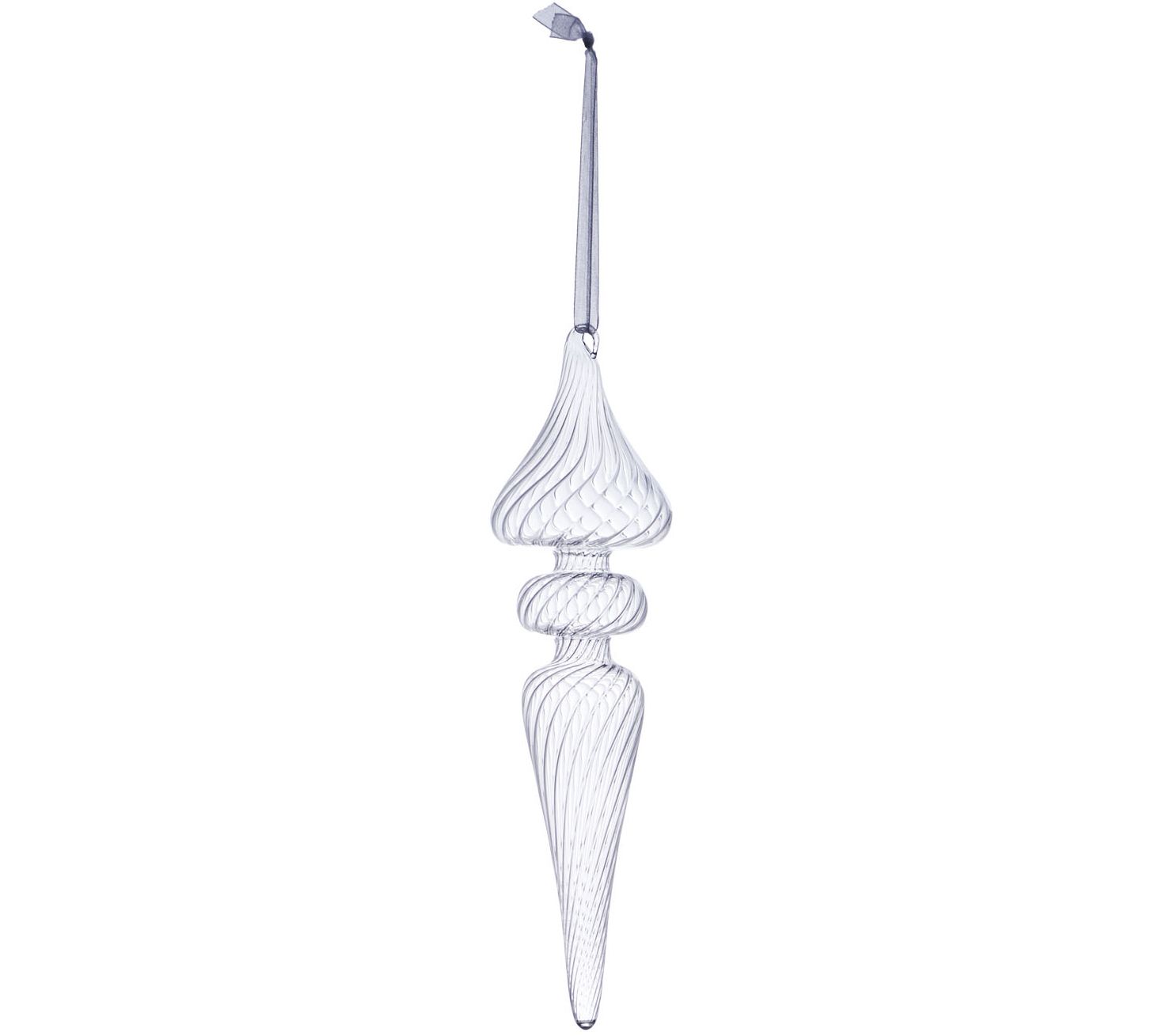 Set of 6 Glass Fluted Finial Ornaments by Valerie