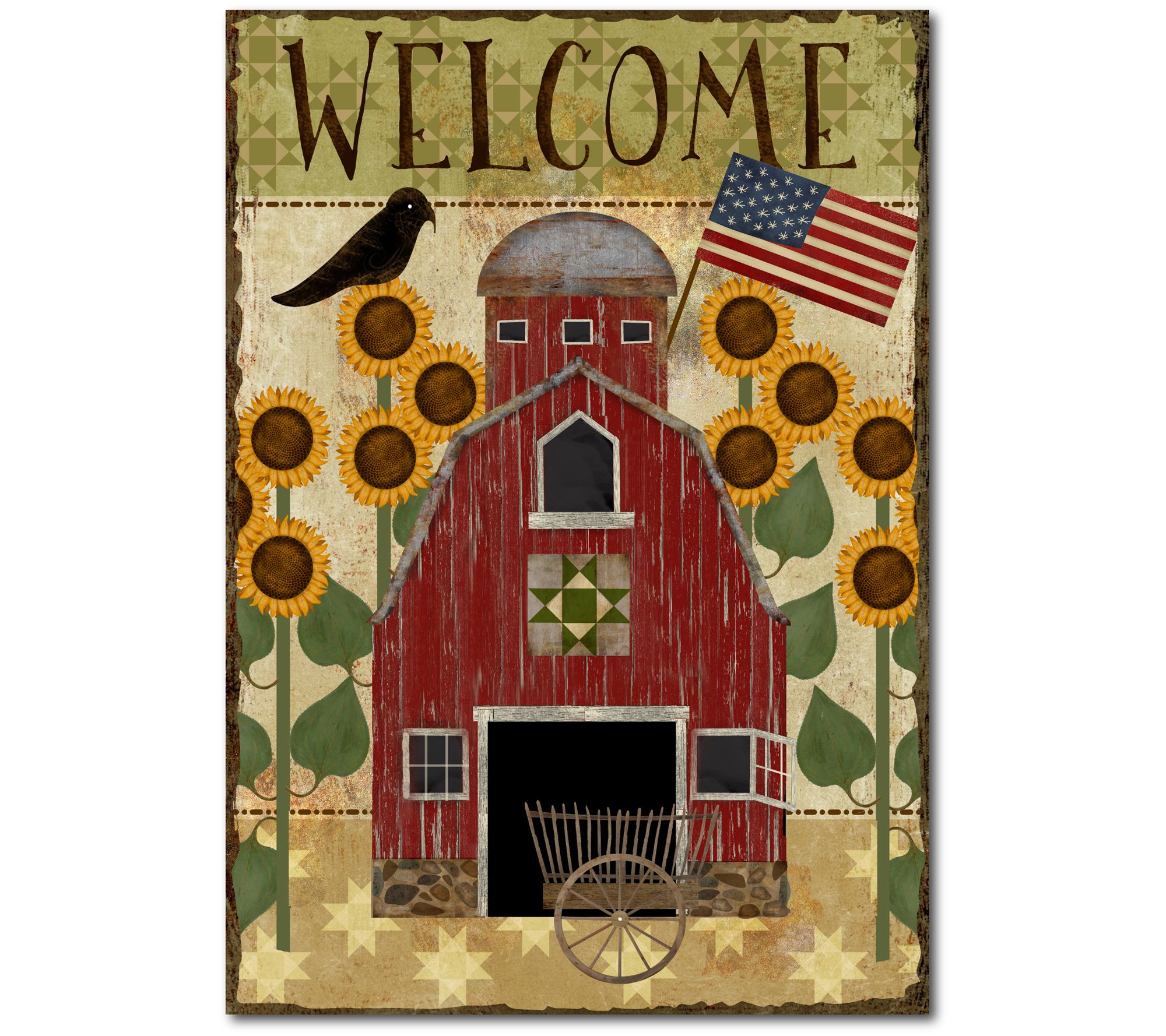 Courtside Market Barn Flag 12" x 18" Canvas