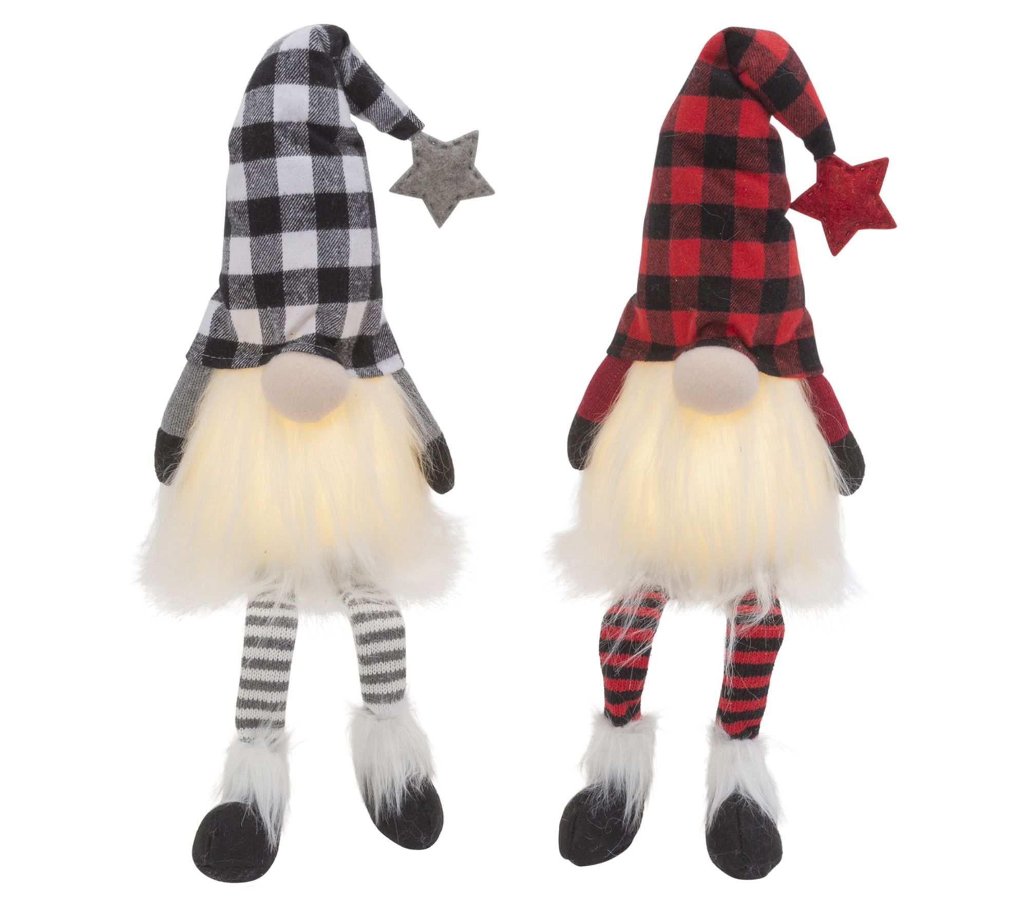 S/2 26.7-in H Lighted Plush Holiday by Gerson Co - QVC.com