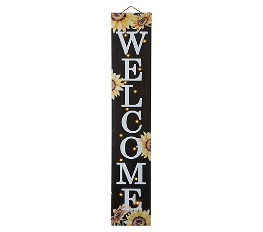 Glitzhome Sunflowers WELCOME Fall LED Lighted Porch Sign