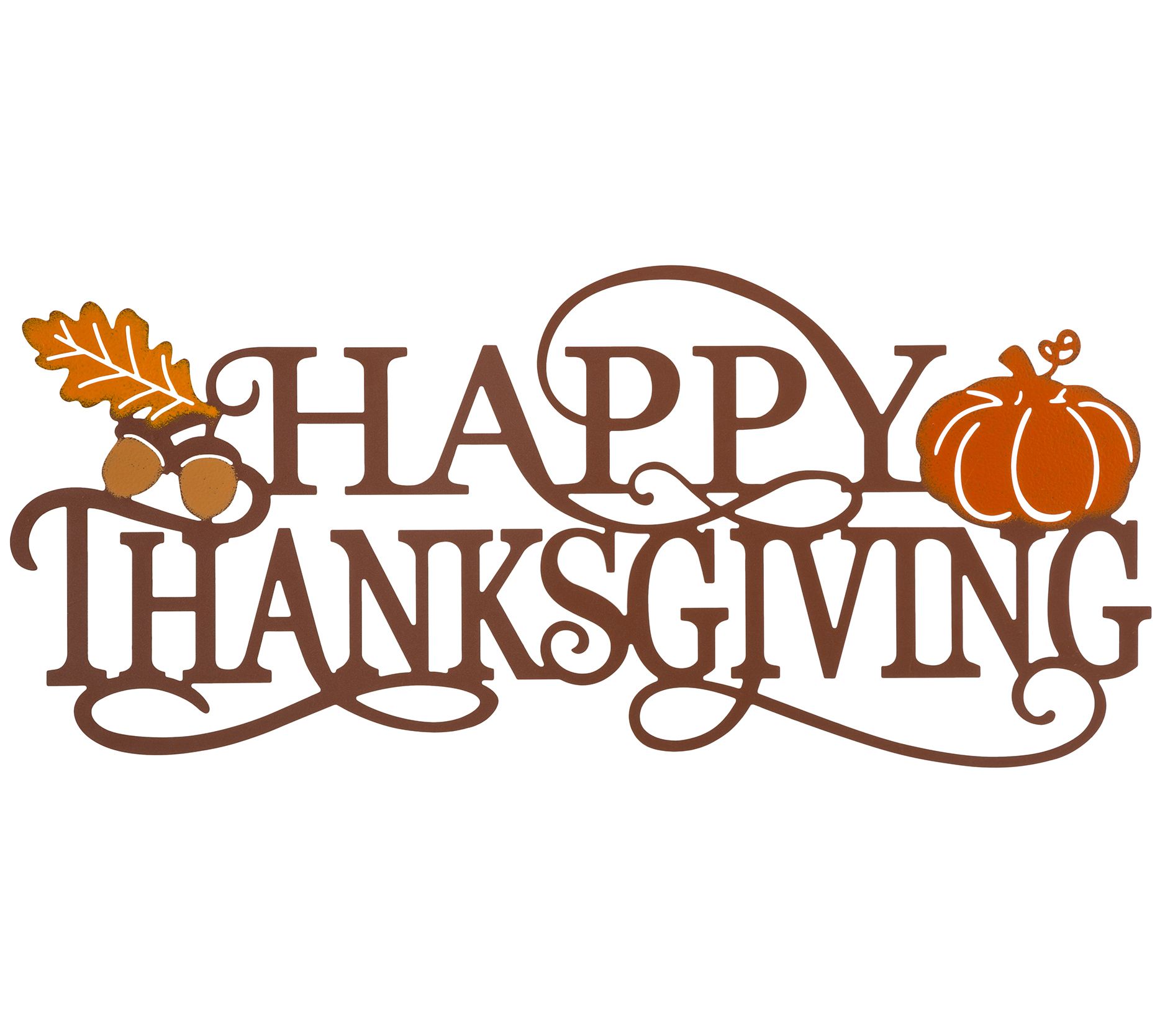 Glitzhome HAPPY THANKSGIVING 24"Metal Wall Hanging Decor