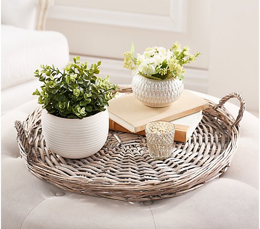 22" Willow Basket Tray by Valerie