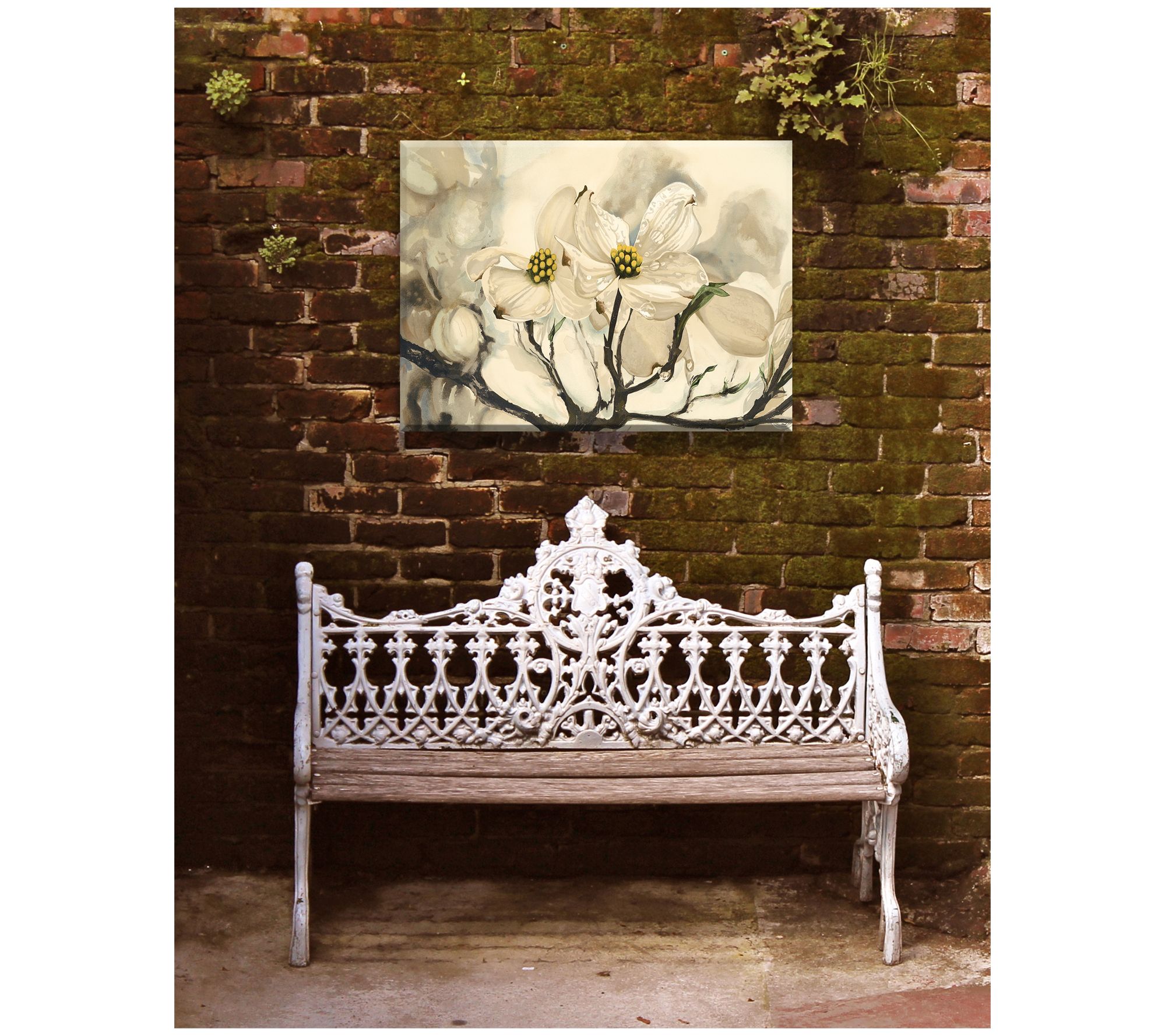 West of the Wind Outdoor Canvas Art Dogwood Wat ercolor 40