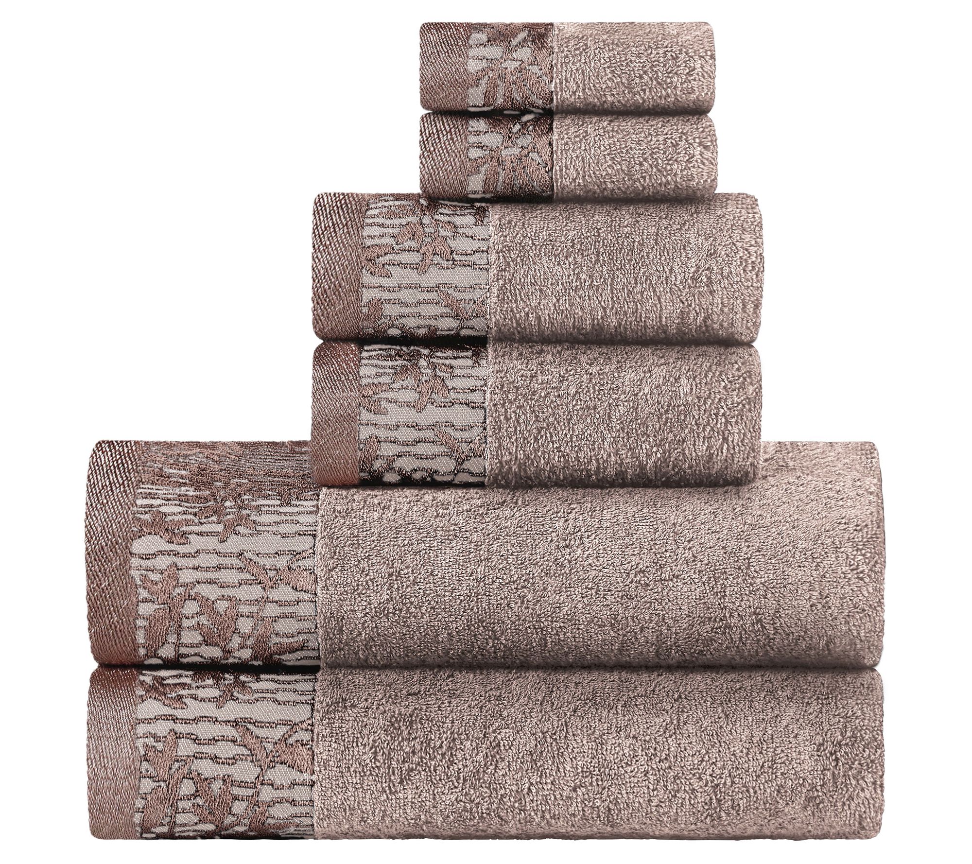 Superior Wisteria 6-Piece Ultra-Soft Absorbent Cotton Towel
