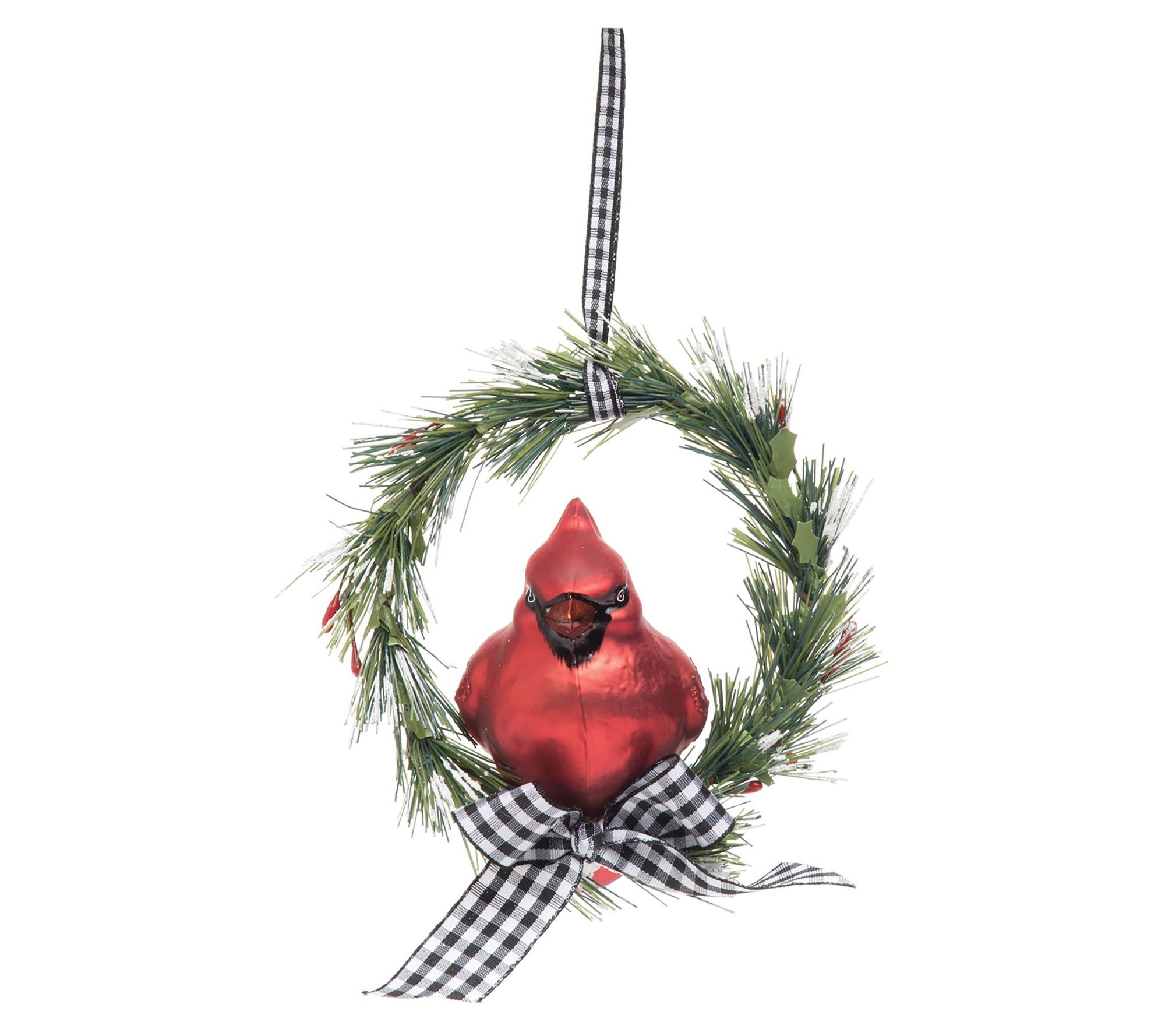 Gallerie II Checker Cardinal Glass Christmas Ornament