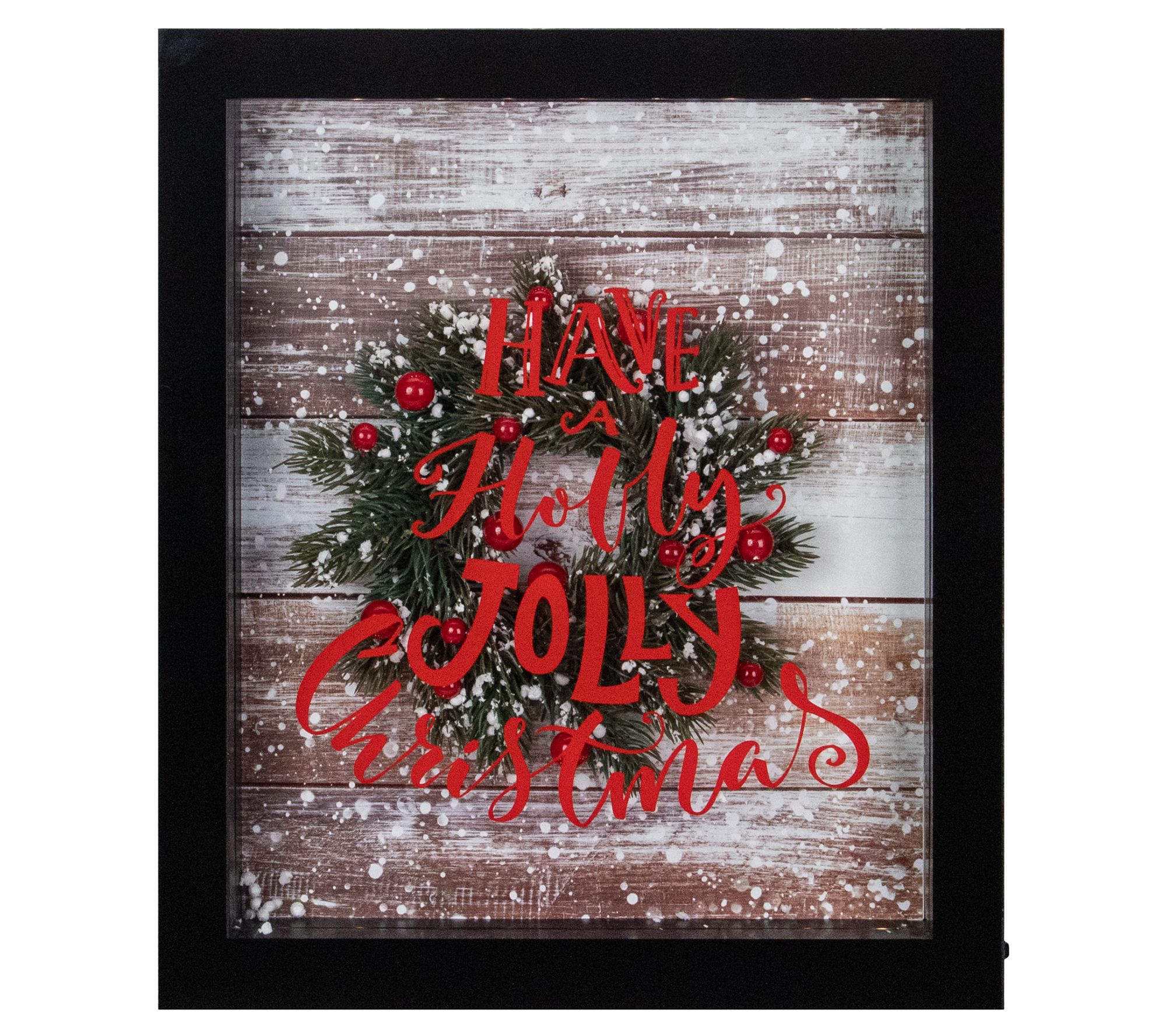 Northlight 14" Black Framed 3D "Have A Holly Joly" Box Decor