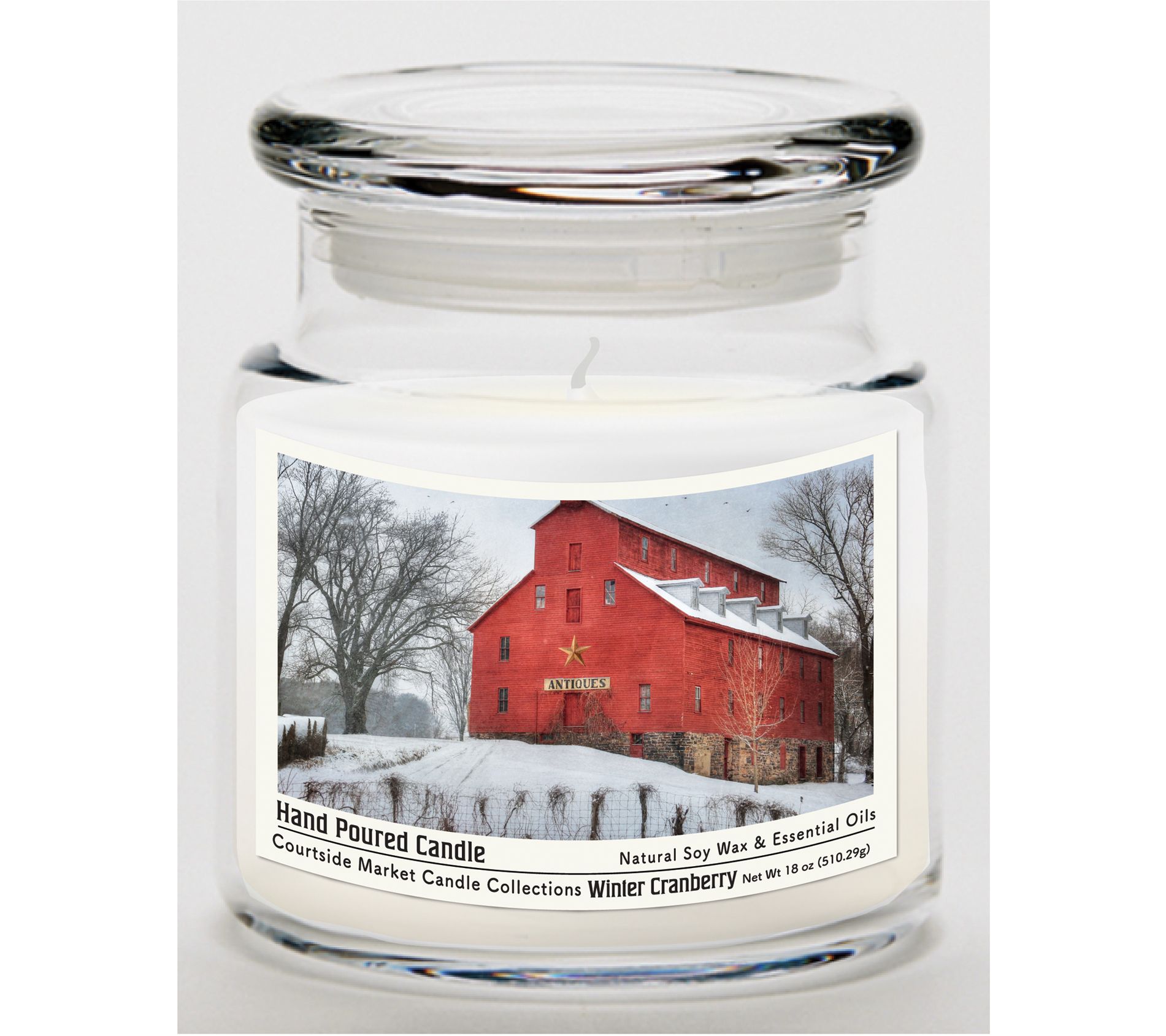 Courtside Market Snow at the Farm Candle Glass Jar 18 oz