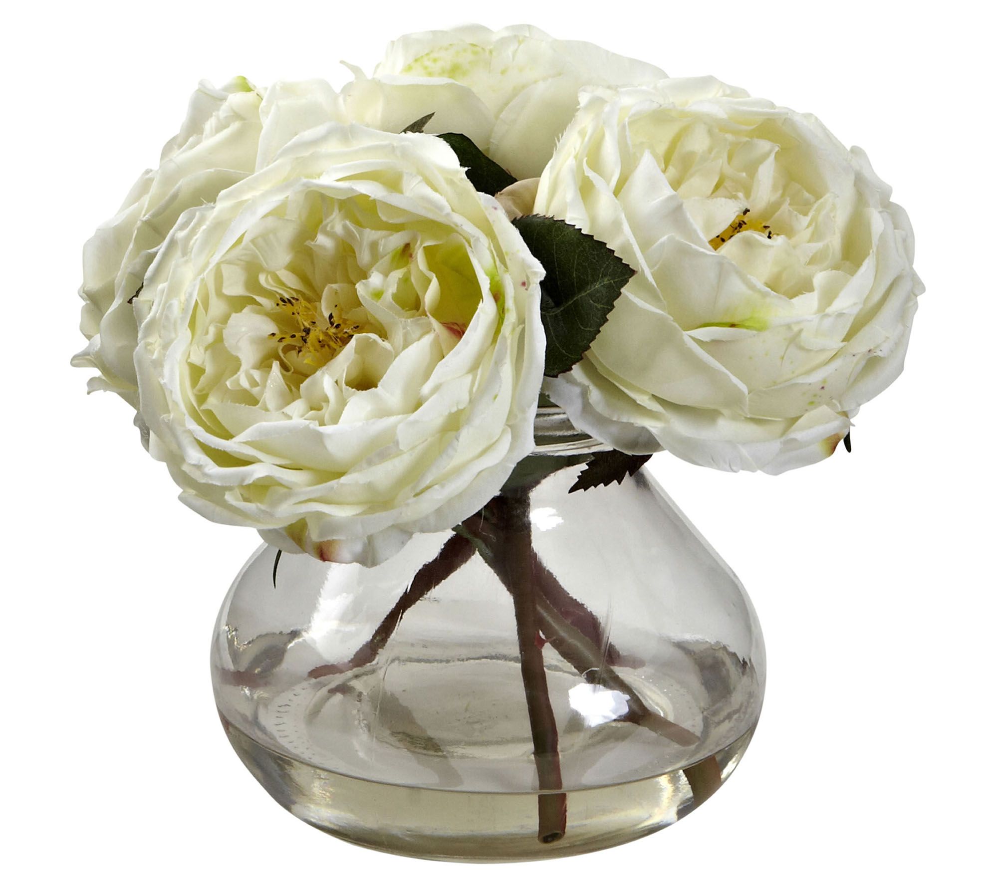 Fancy Rose with Vase by Nearly Natural