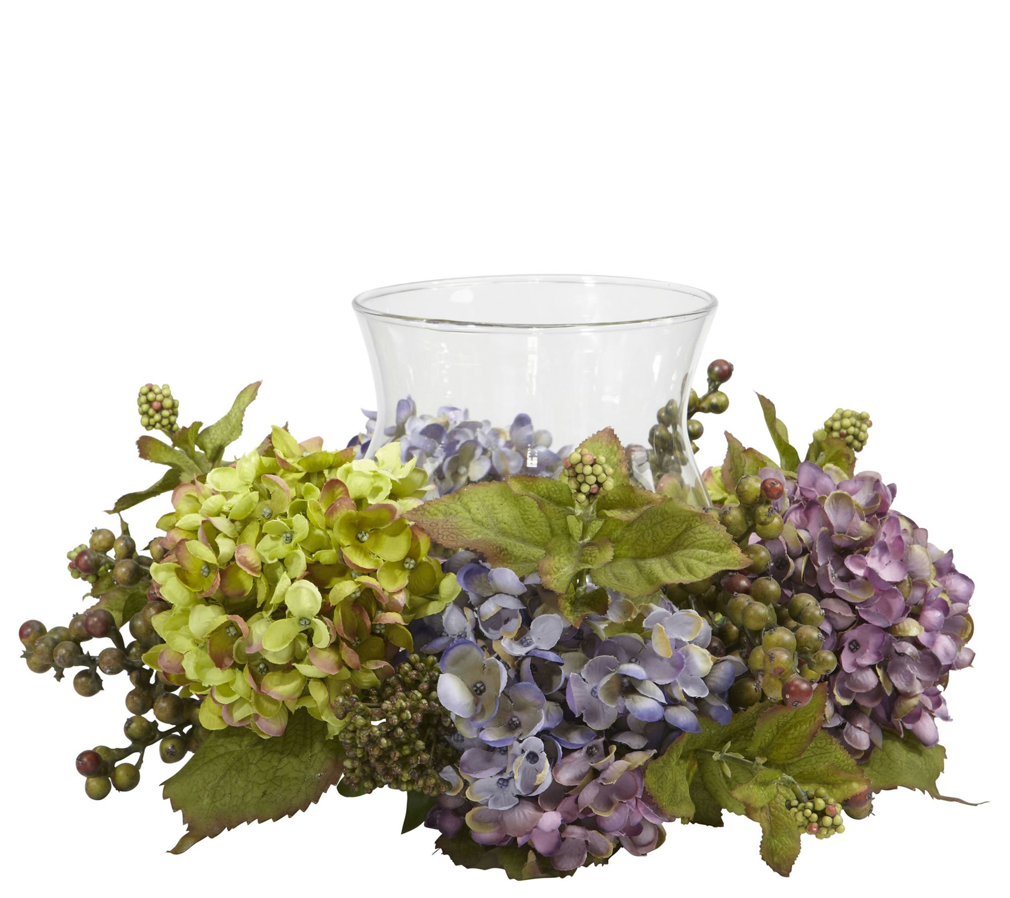 Mixed Hydrangea Candelabrum Arrangement by Nearly Natural