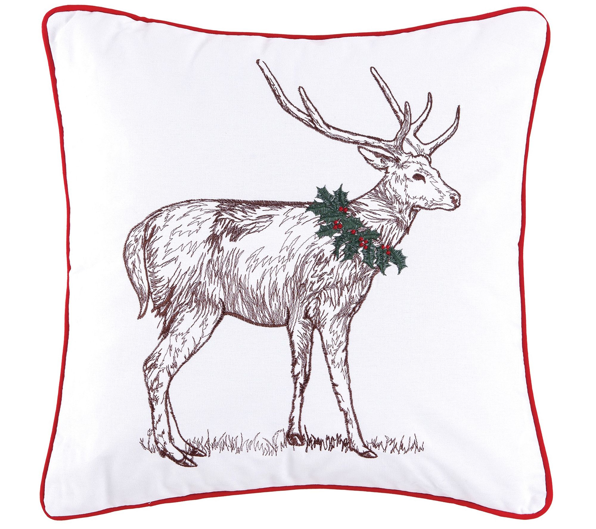 Holly Deer Pillow by C&F Home