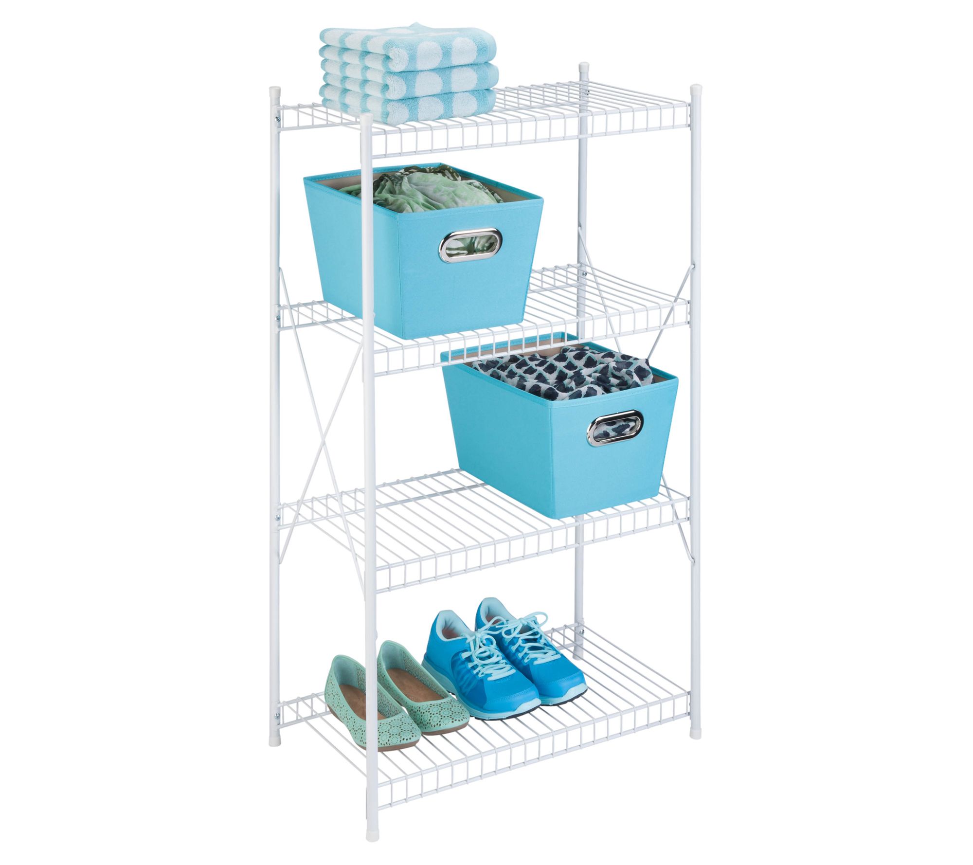 HoneyCanDo 4Tier Wire Storage Shelf, White