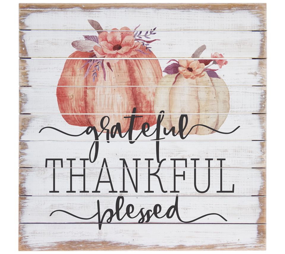 Grateful Thankful Blessed Wall Art - QVC.com