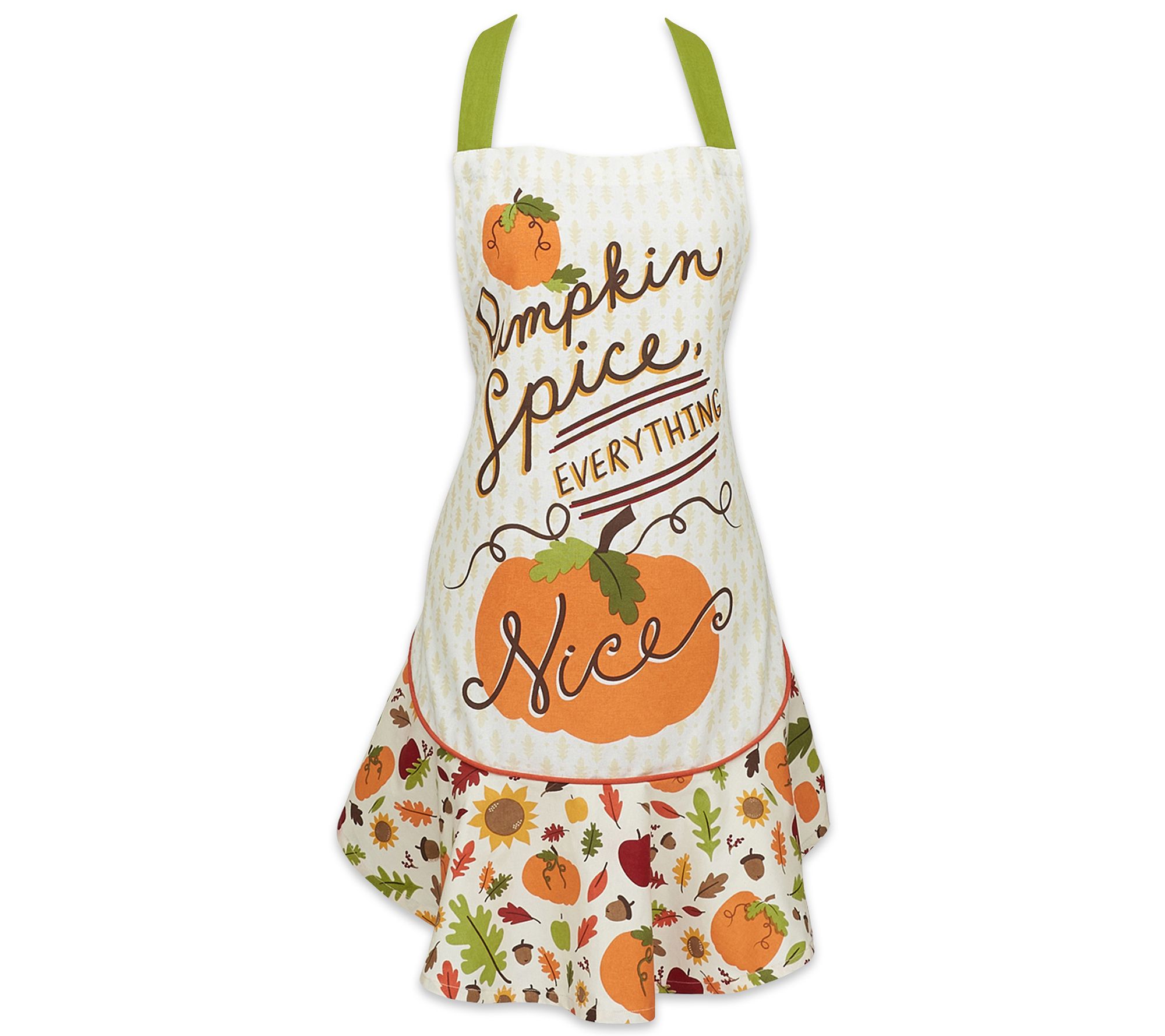 Design Imports Pumpkin Spice Everything Nice Ruffle Apron