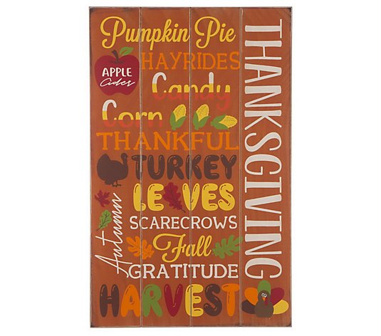 Glitzhome Fall Says It All Thanksgiving HarvestHanging Sign
