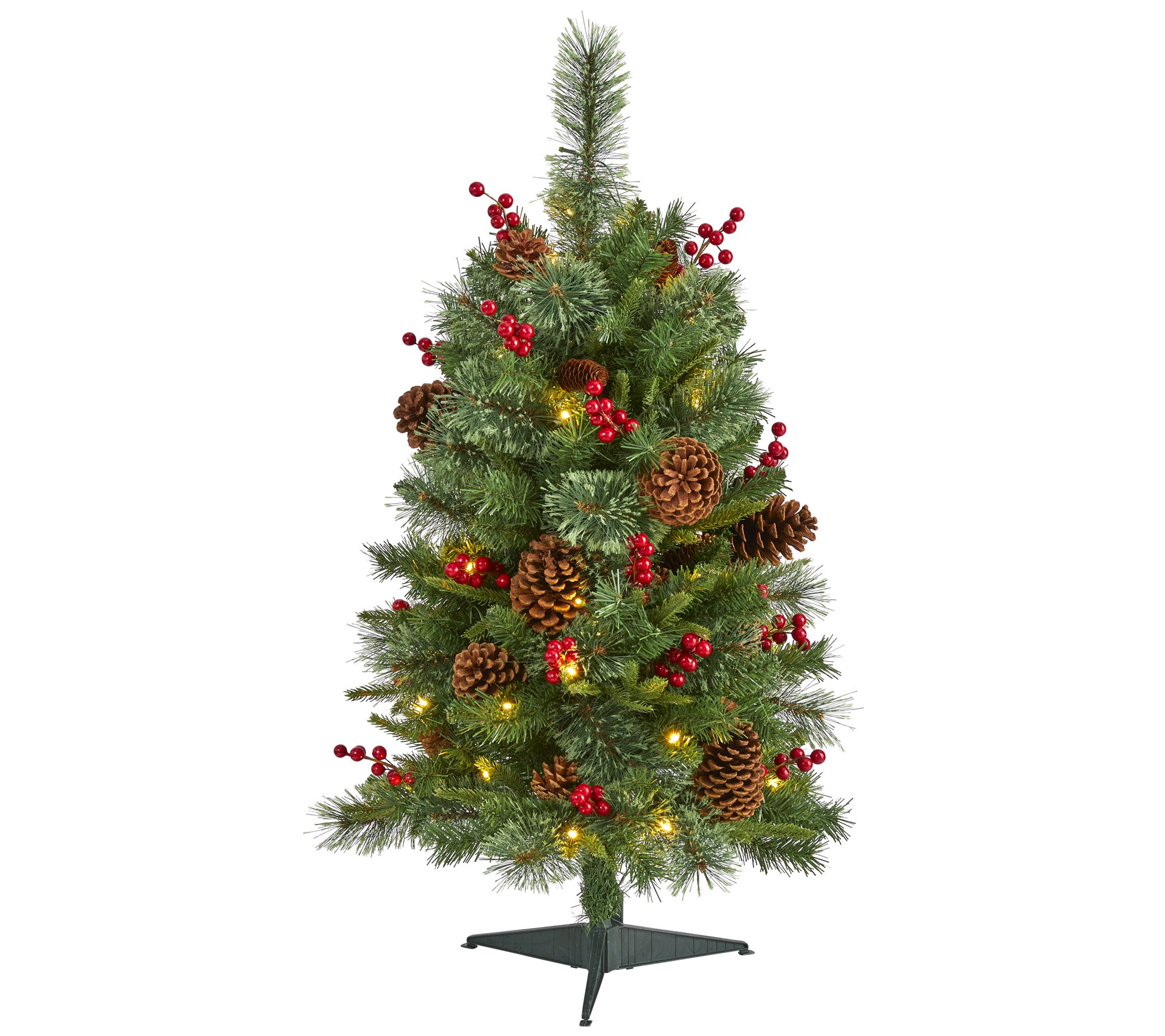 3' Lit Norway Mixed Pine Christmas Tree by Nearly Natural