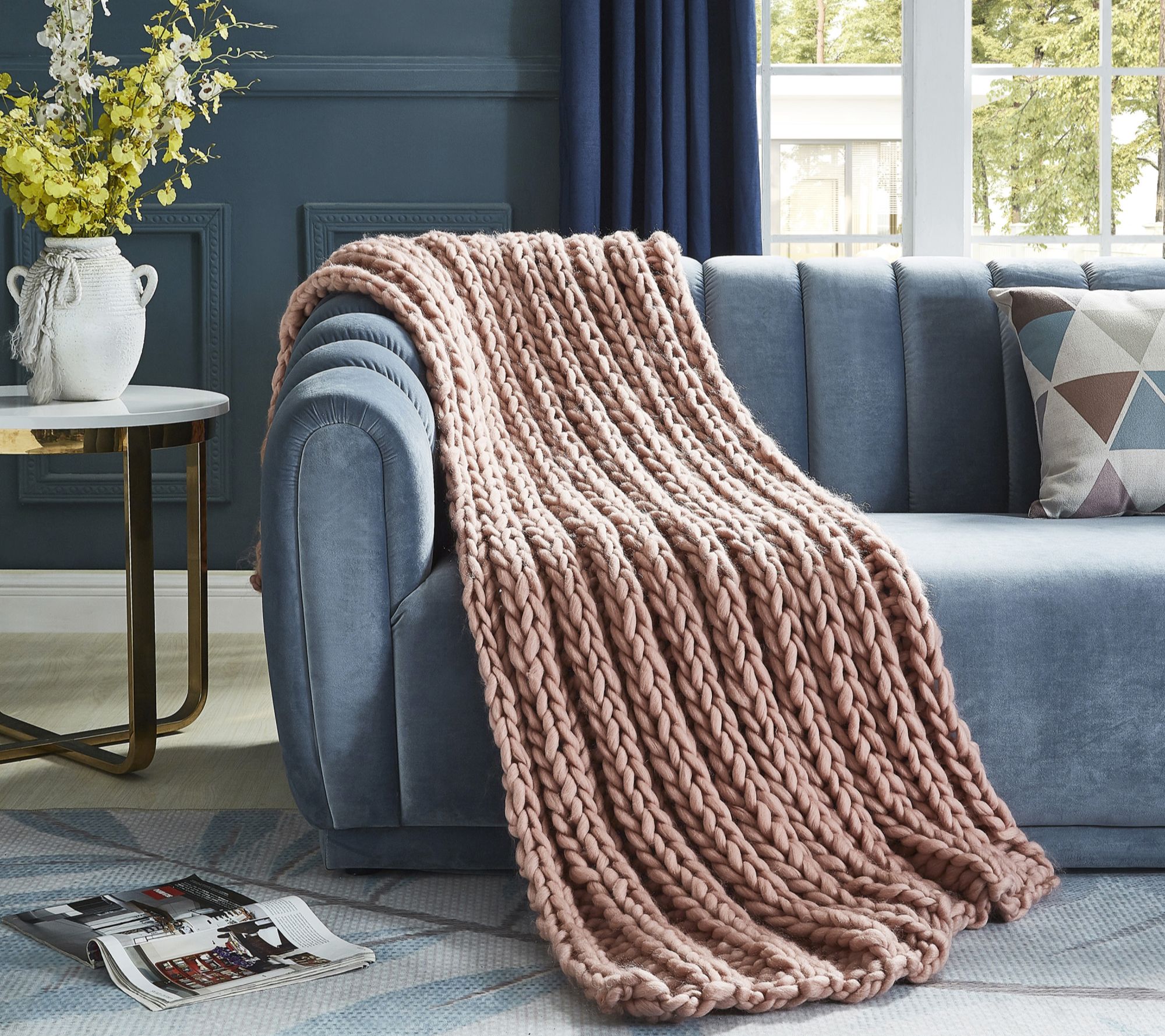 Taupe discount knitted throw