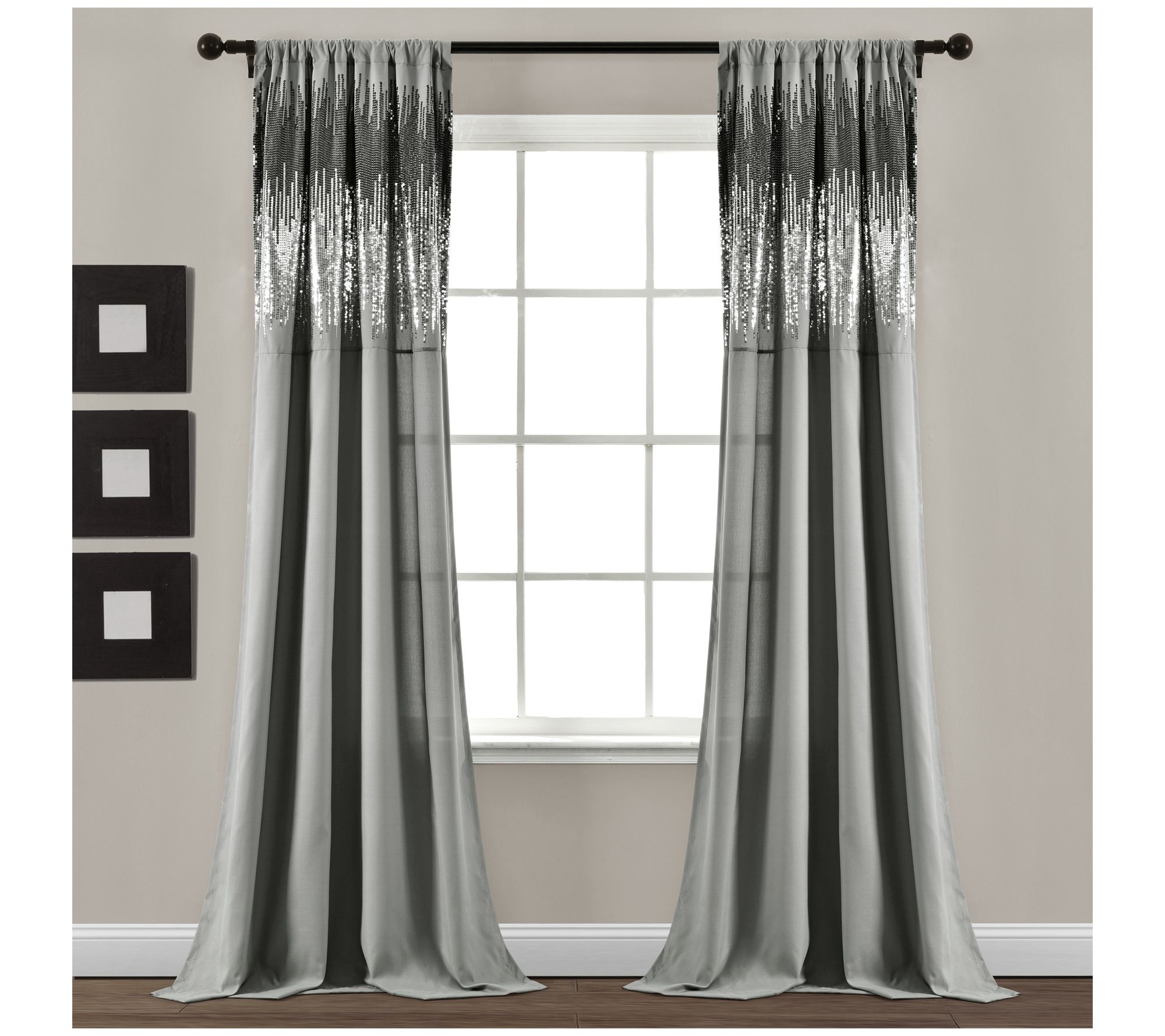 Shimmer Sequins 42"x84" Set of 2 Window Panelsby Lush Decor