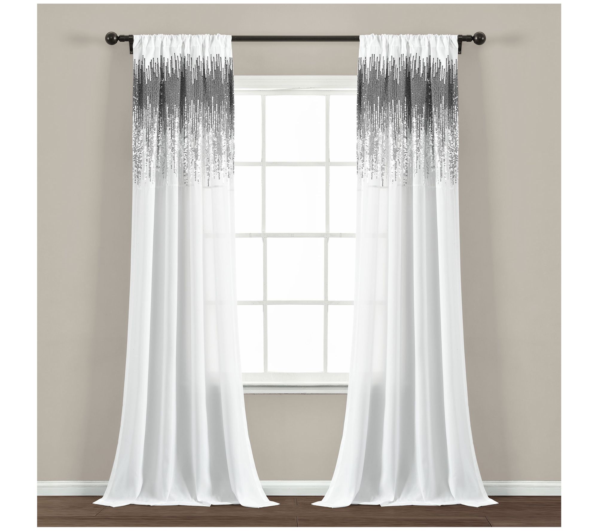 Shimmer Sequins 42"x84" Set of 2 Window Panelsby Lush Decor