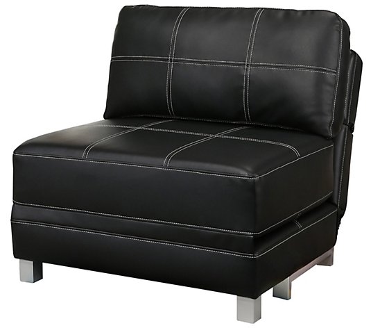 Hammond Faux Leather Convertible Futon, Leather Futon Chair