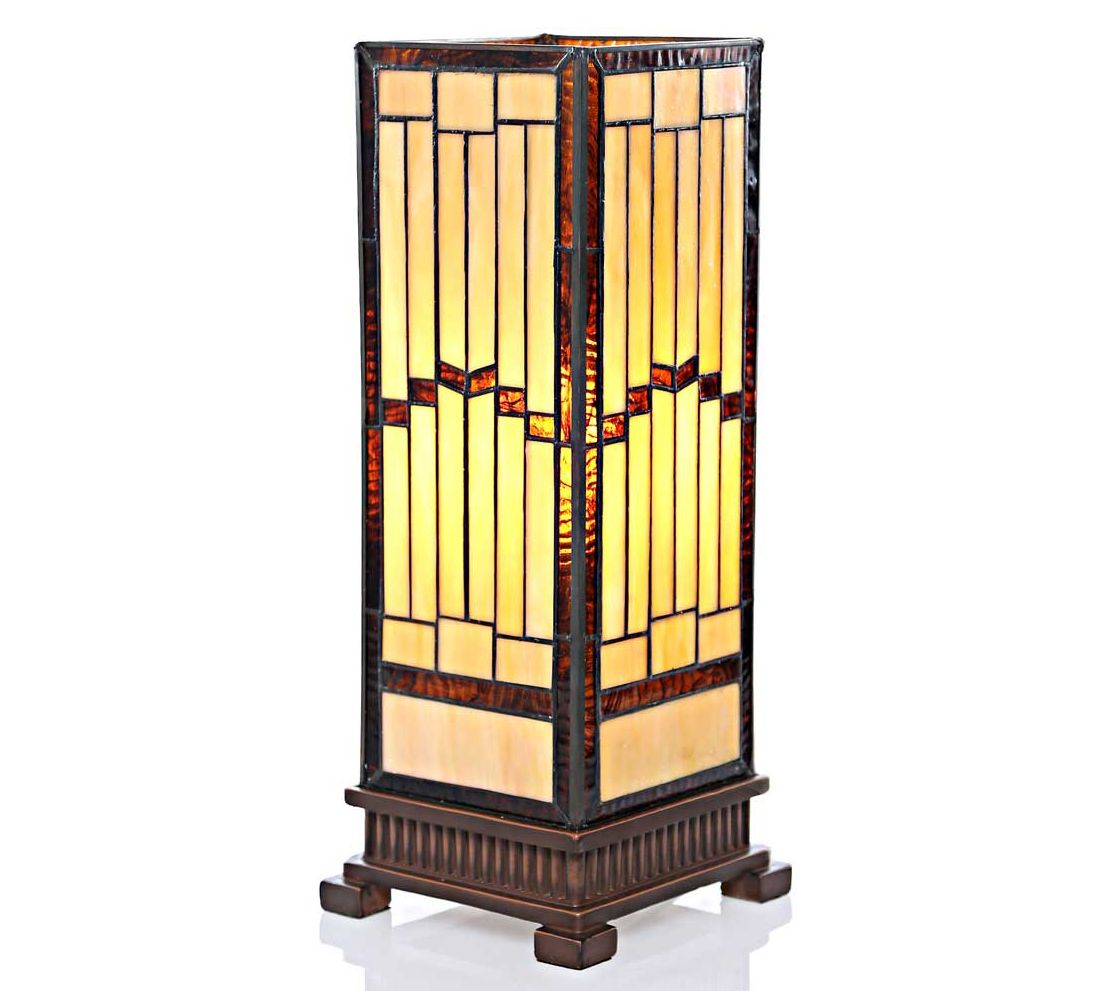 River of Goods 17"H StainedGlass Rustic Hurricane Lamp