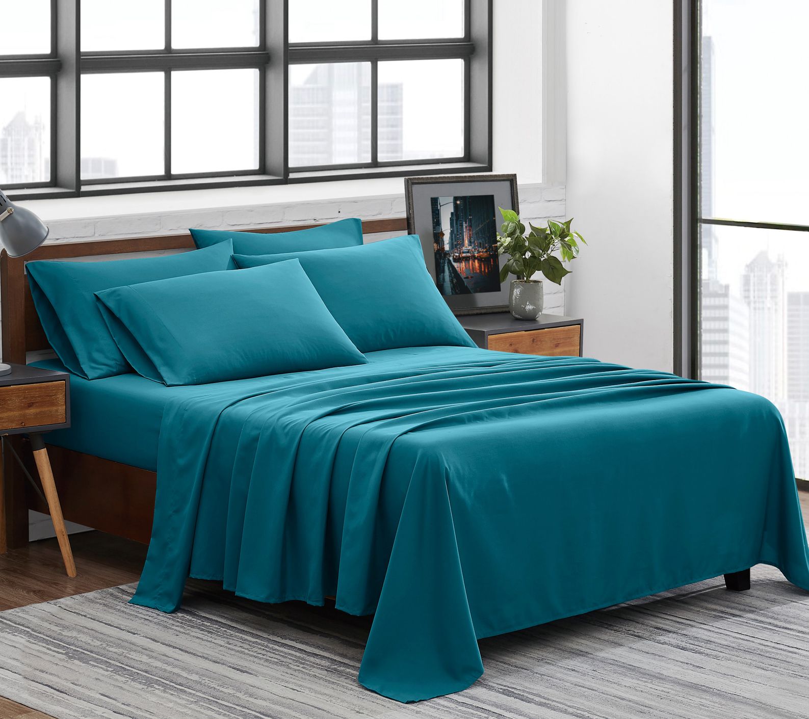 FUBU Solid Twin 4-Piece Sheet Set
