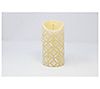 Luminara 7" Medallion Embossed Flameless Candle with Remote, 1 of 3