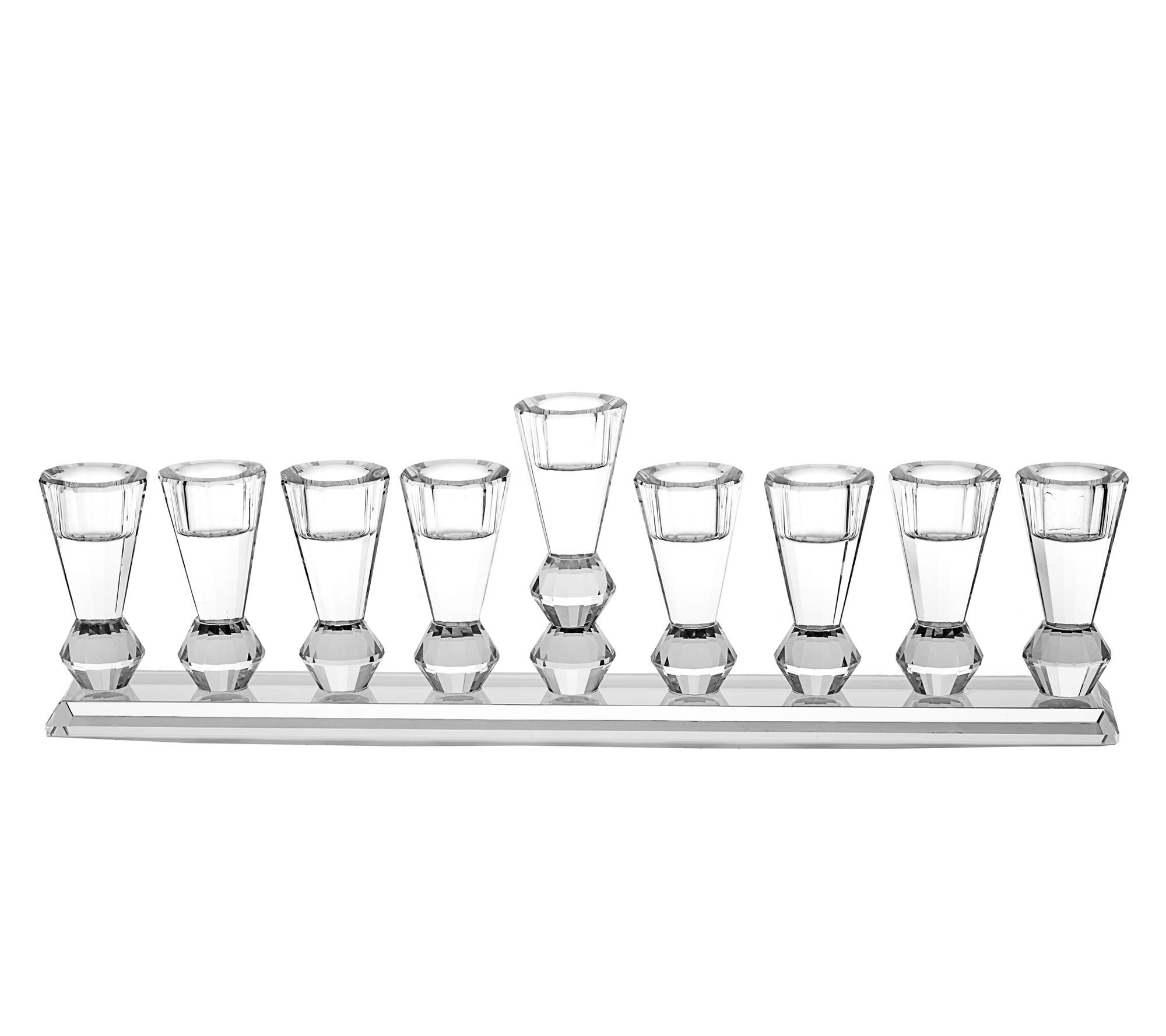Copa Judaica Menorah Crystal with Silver Crushed Stones