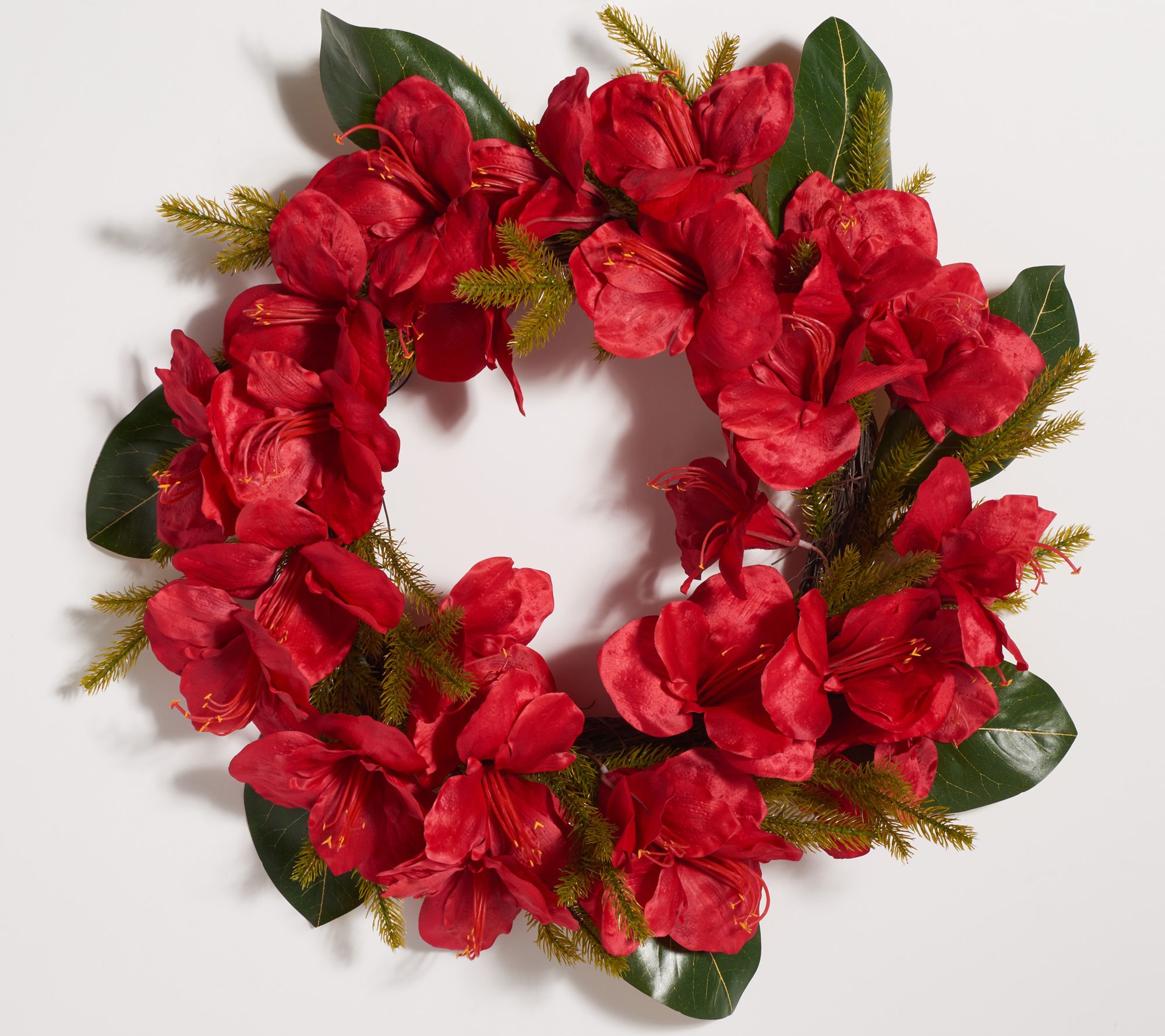 Safavieh Faux 24" Amaryllis & Magnolia Leaf Wreath