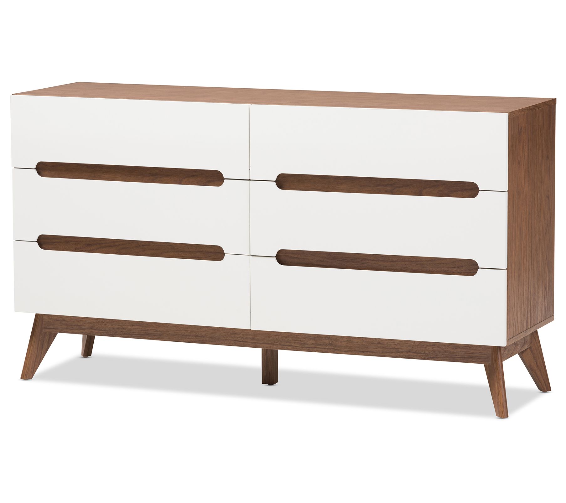 Calypso Mid-Century Modern Wood 6-Drawer Storage Dresser