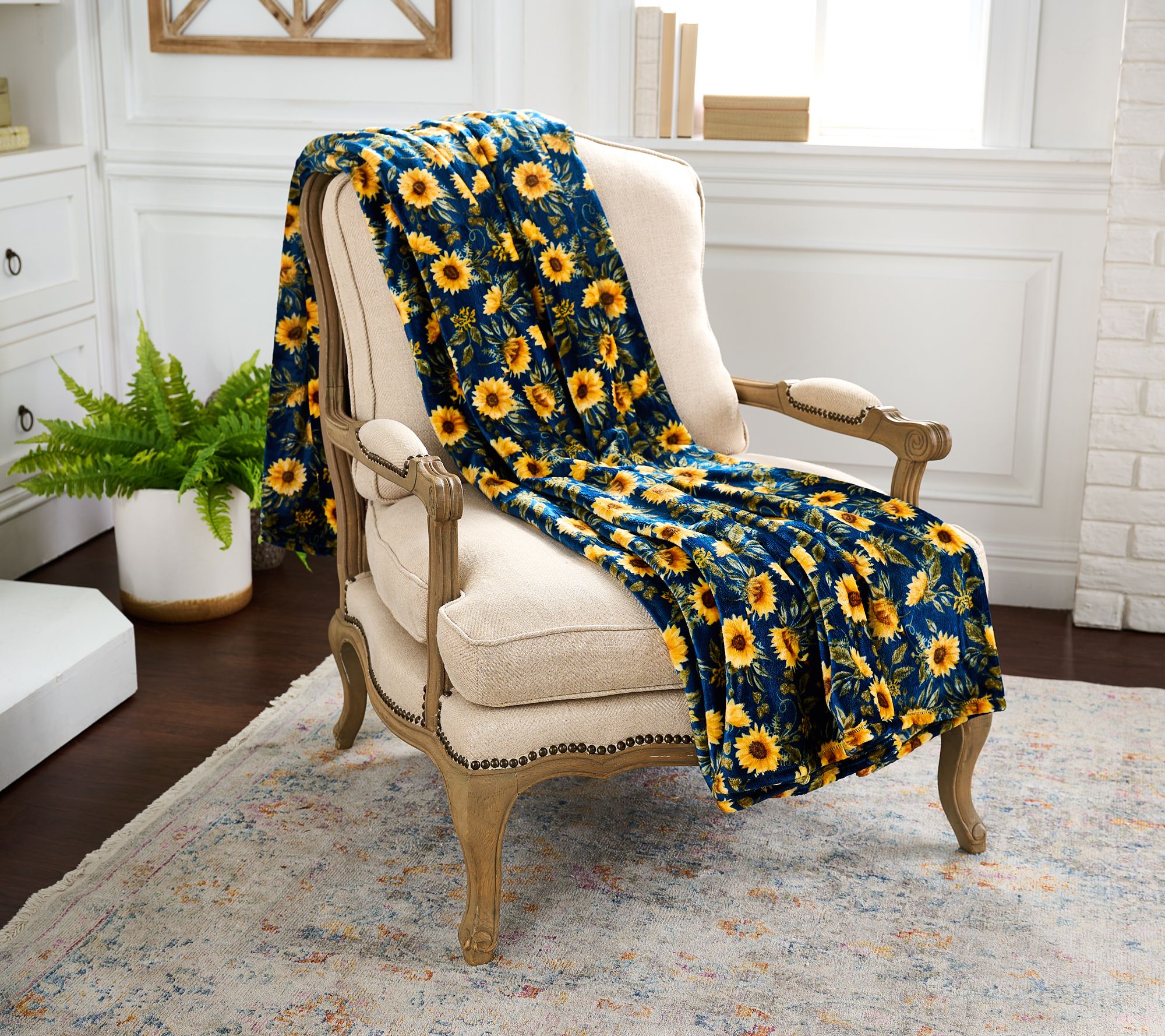 Berkshire Velvetsoft Sunflower 60x80 Throw - QVC.com