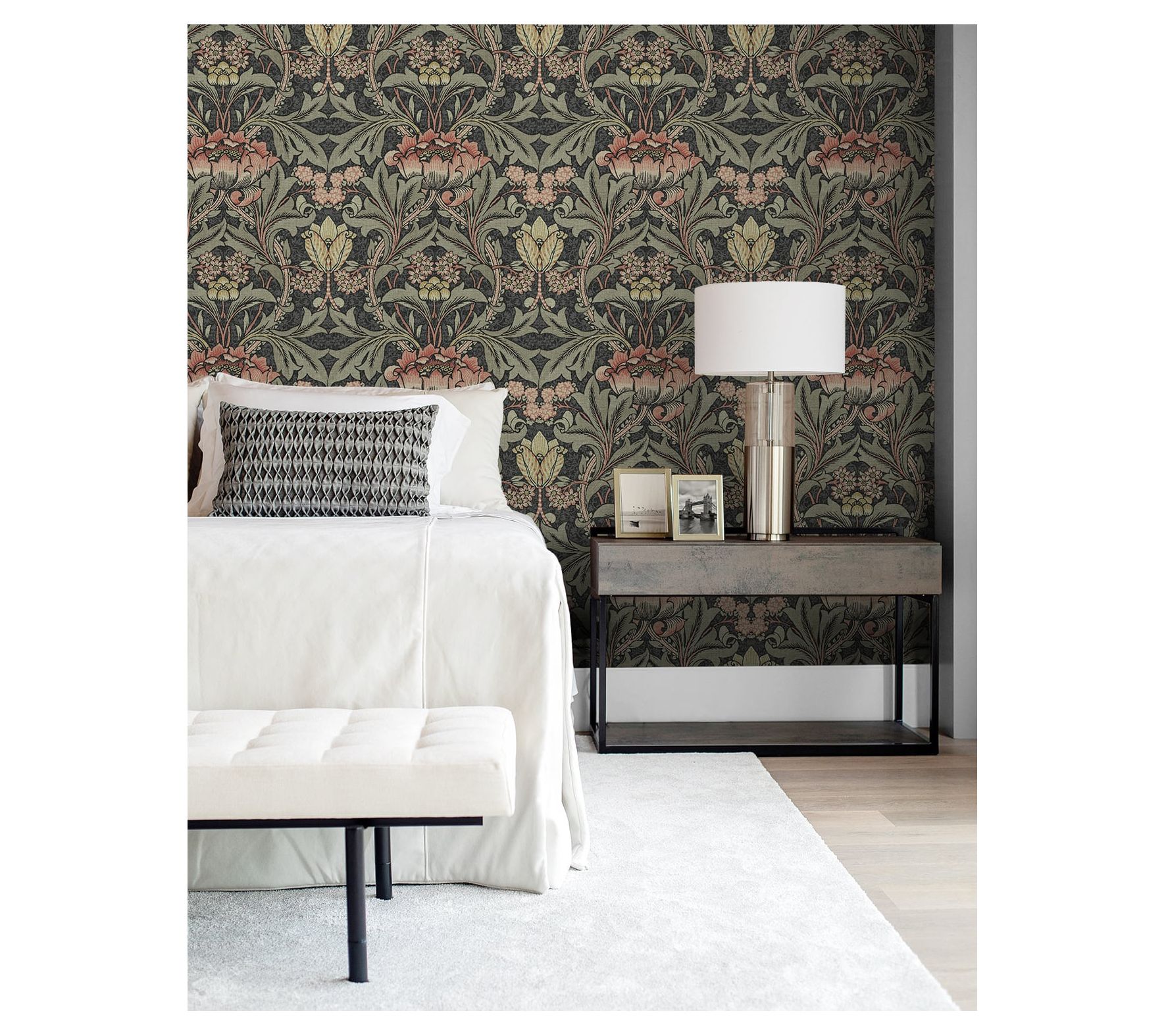 NextWall Acanthus Floral Peel and Stick Wallpaper - QVC.com