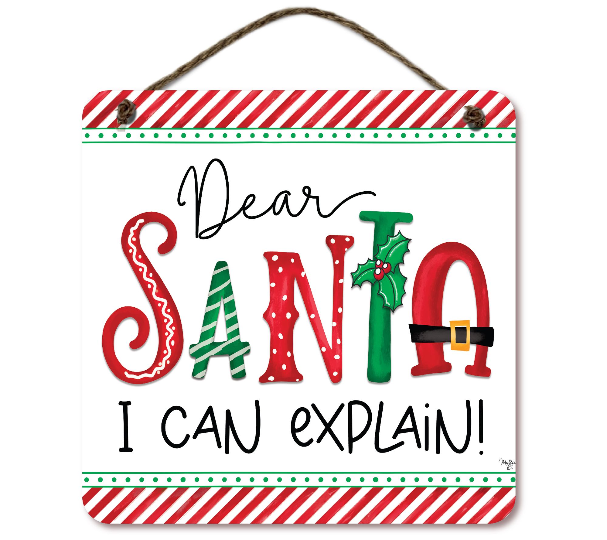 Courtside Market Dear Santa 16x16 Hanging Sign
