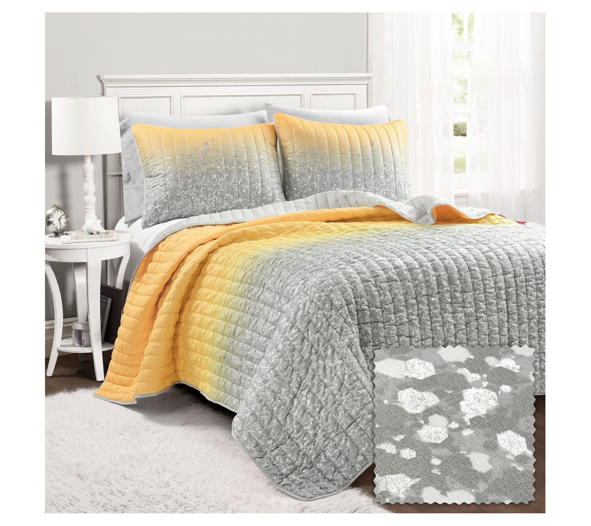 Lush Decor Glitter Ombre Metallic Twin Quilt Set