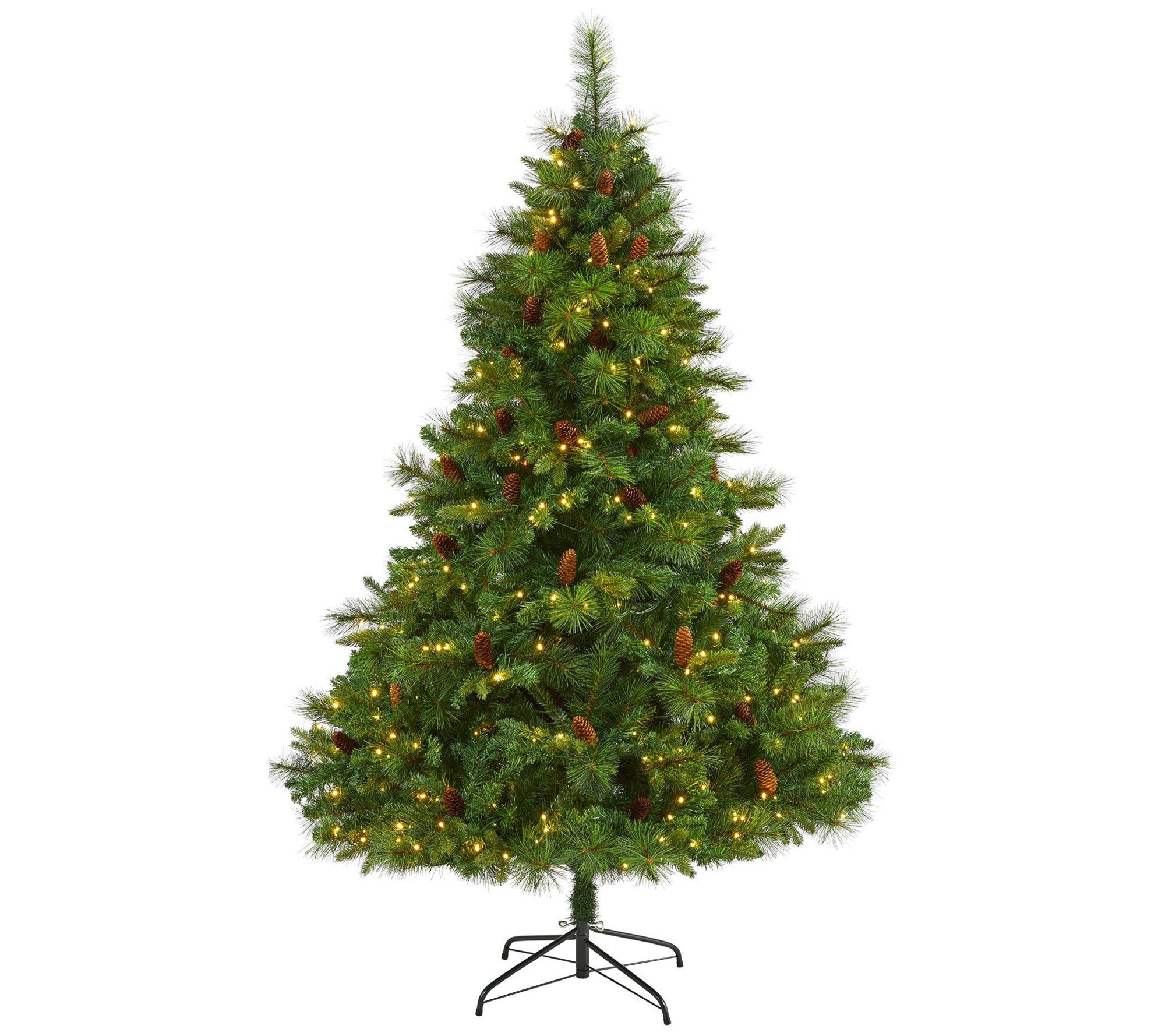 Nearly Natural 6-ft Mixed Pine Christmas Tree w/300 LED Lights - QVC.com