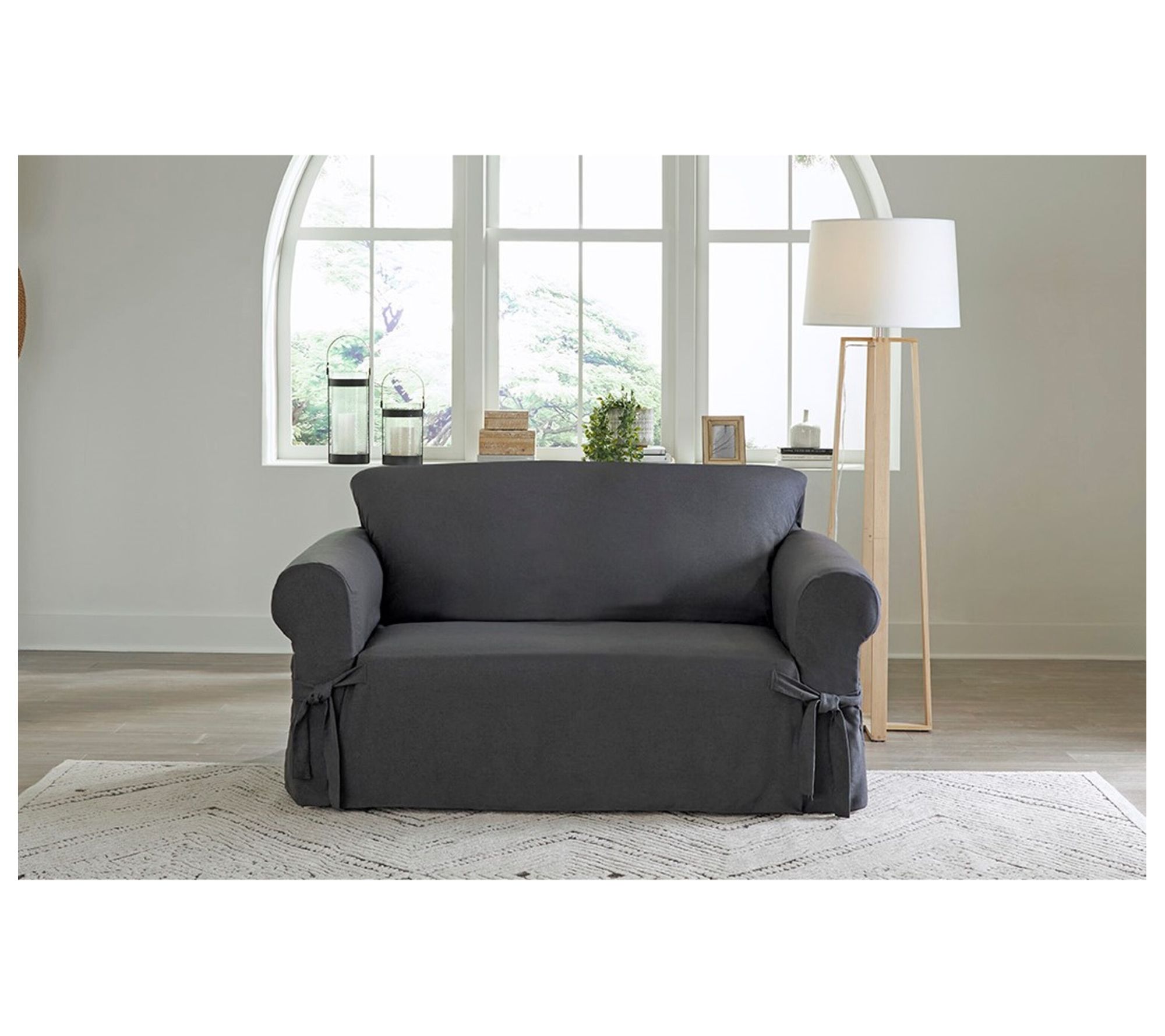 SureFit Farmhouse Basketweave 1 Piece Loveseat Slipcover