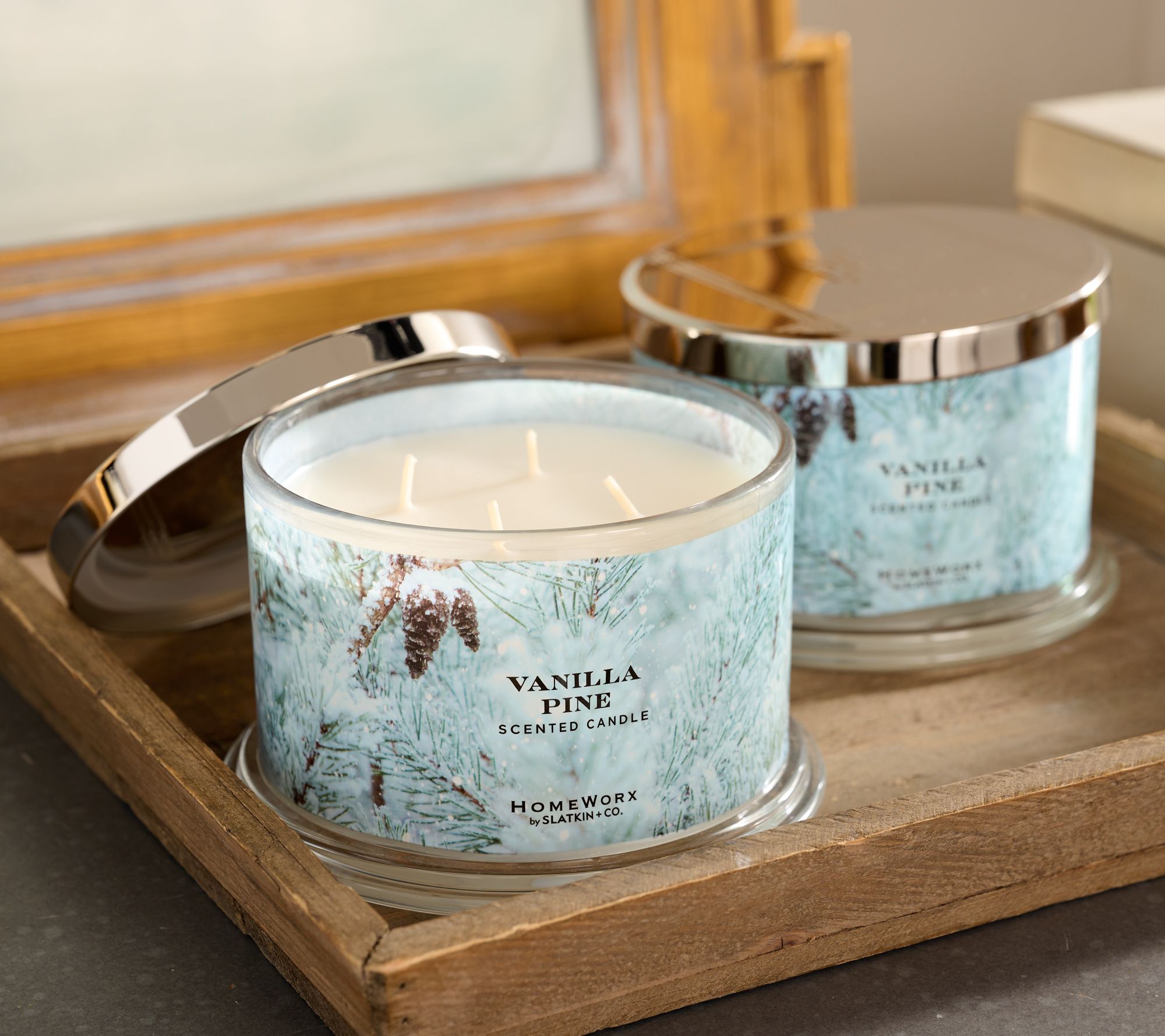 HomeWorx by Slatkin & Co. S/2 Vanilla Pine 18oz Candles