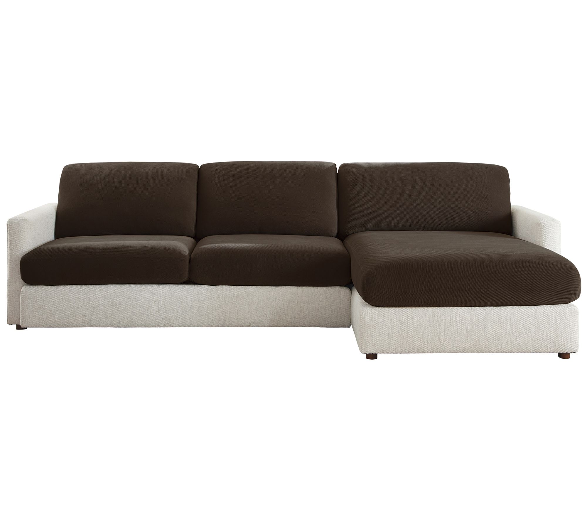 SureFit Stretch Pique Small Sectional Cushion Slipcovers