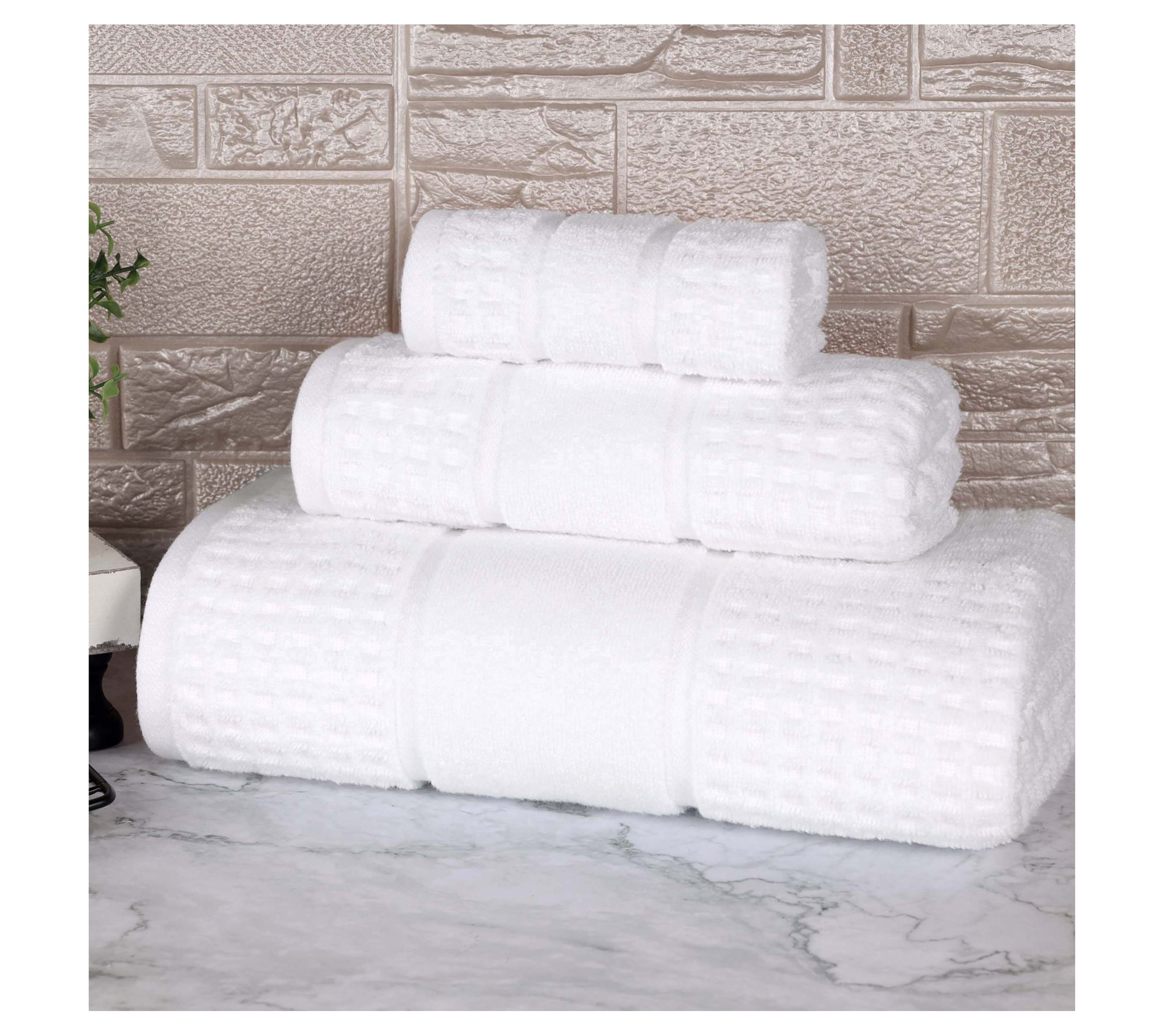 Superior Zero-Twist Cotton Waffle Honeycomb 3 PC Towel Set