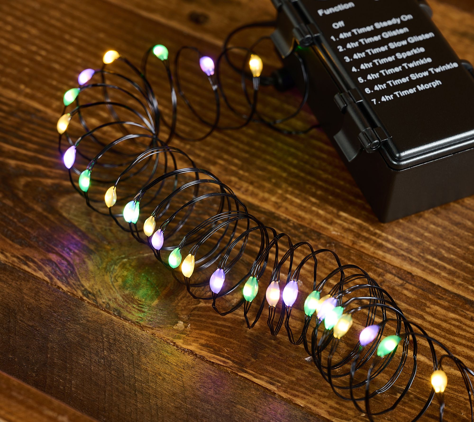 Bethlehem Lights S/3 Color Flip Fairy Lights - Black Wire