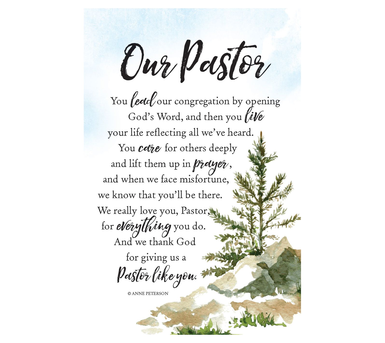 Dexsa Our Pastor Woodland Grace Series Wood Plaque