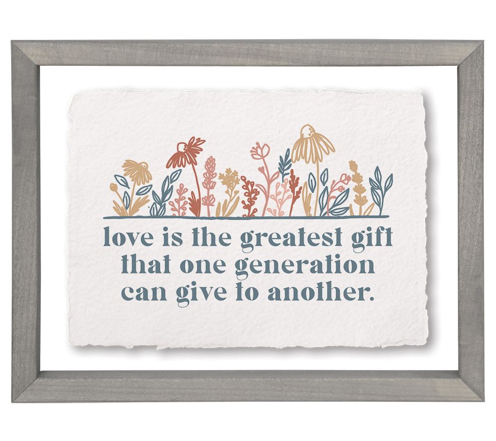 Sincere Surroundings 14" Love Greatest Gift Floating Frame Art