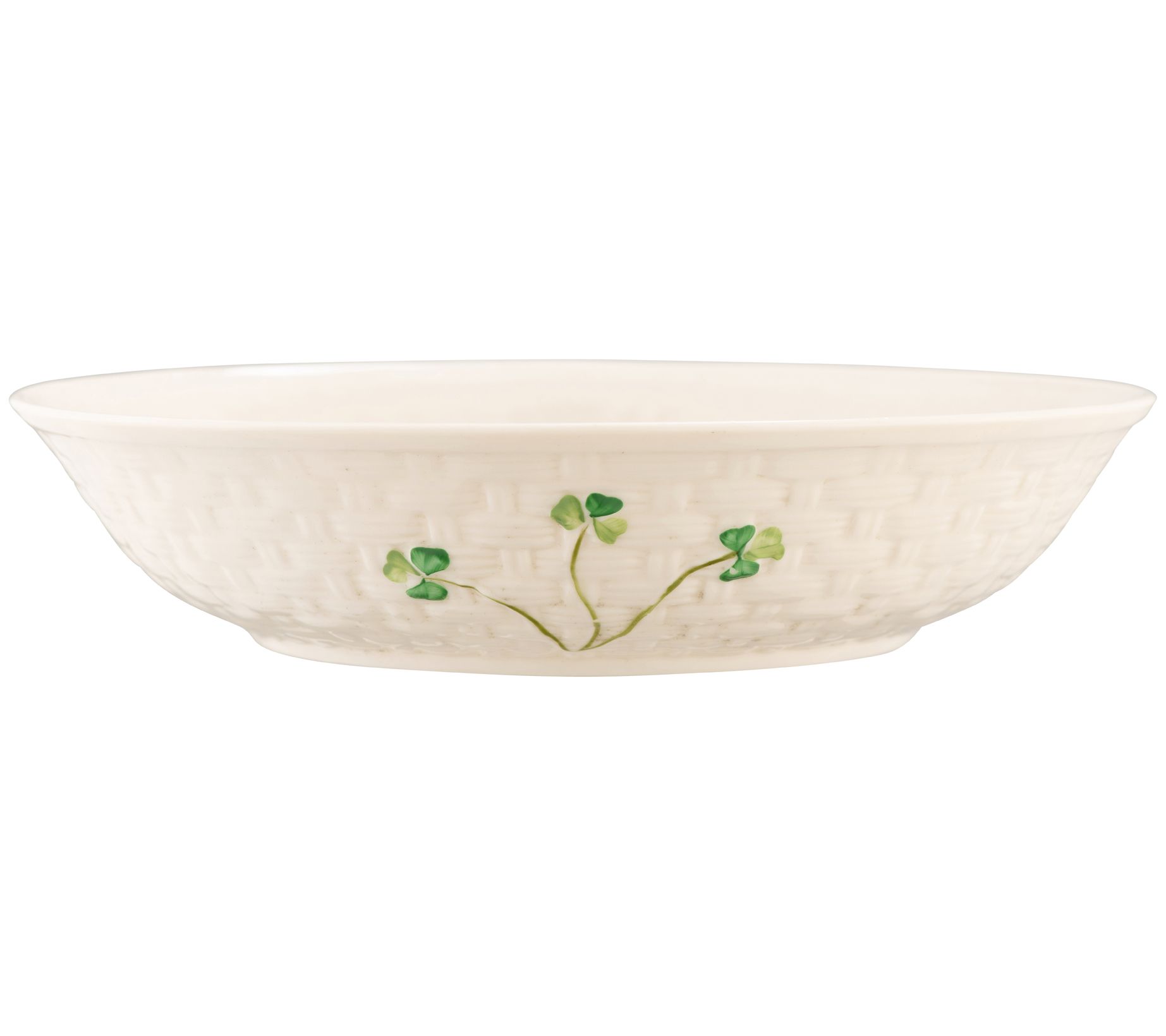 Belleek Pottery Classic Shamrock Pasta Bowl