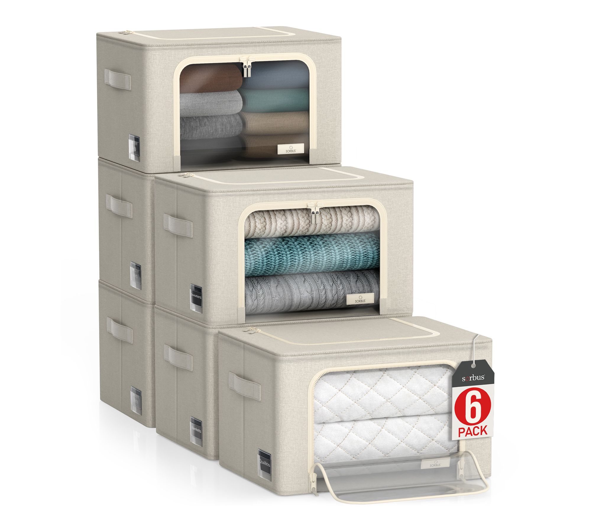 Sorbus Storage Bins 6 Pack - Container Organizer Set